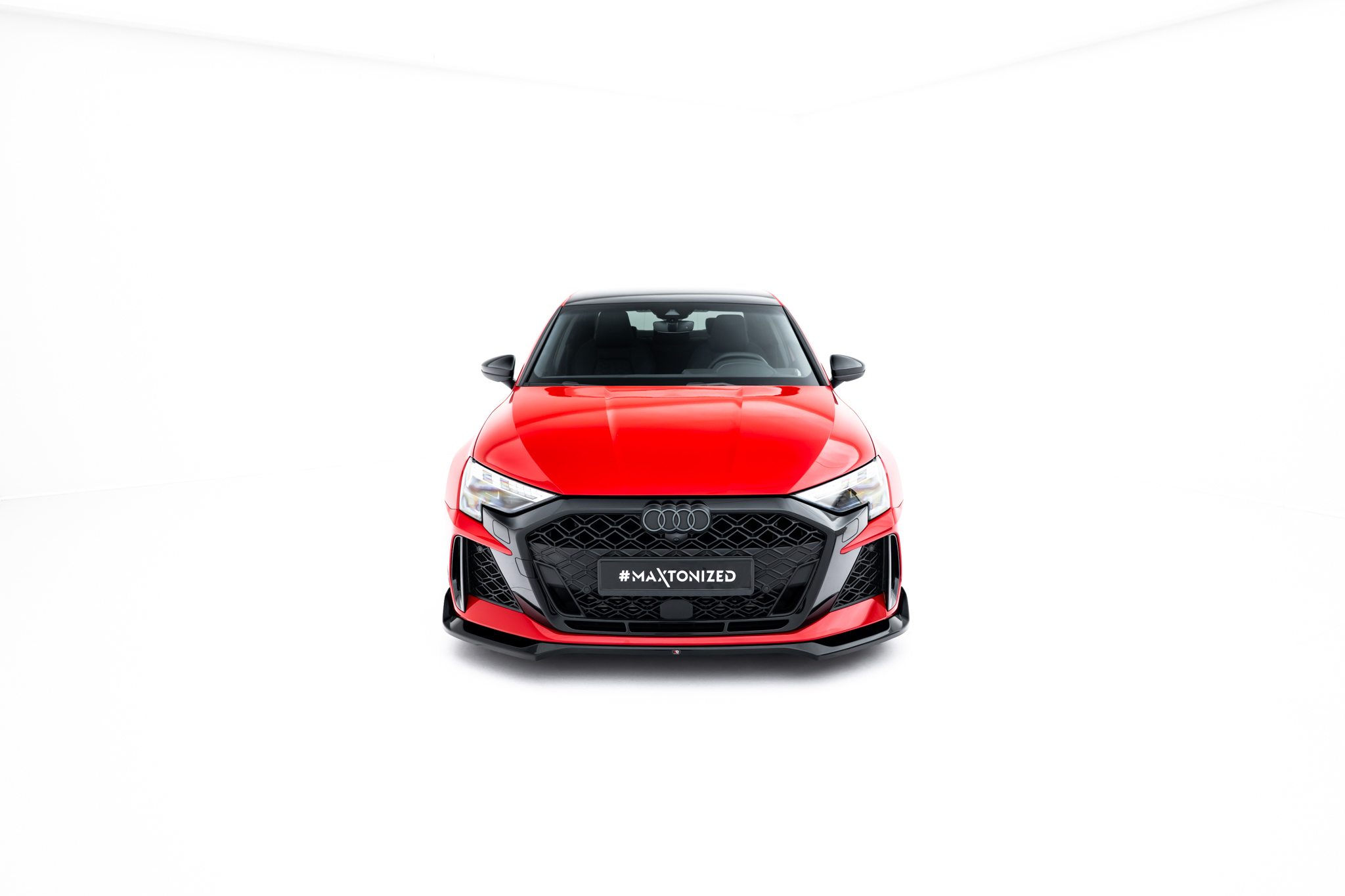 Street+ Spoilerlippe Front Ansatz V.2 passend für Audi RS3 Sportback 8Y FL schwarz Hochglanz