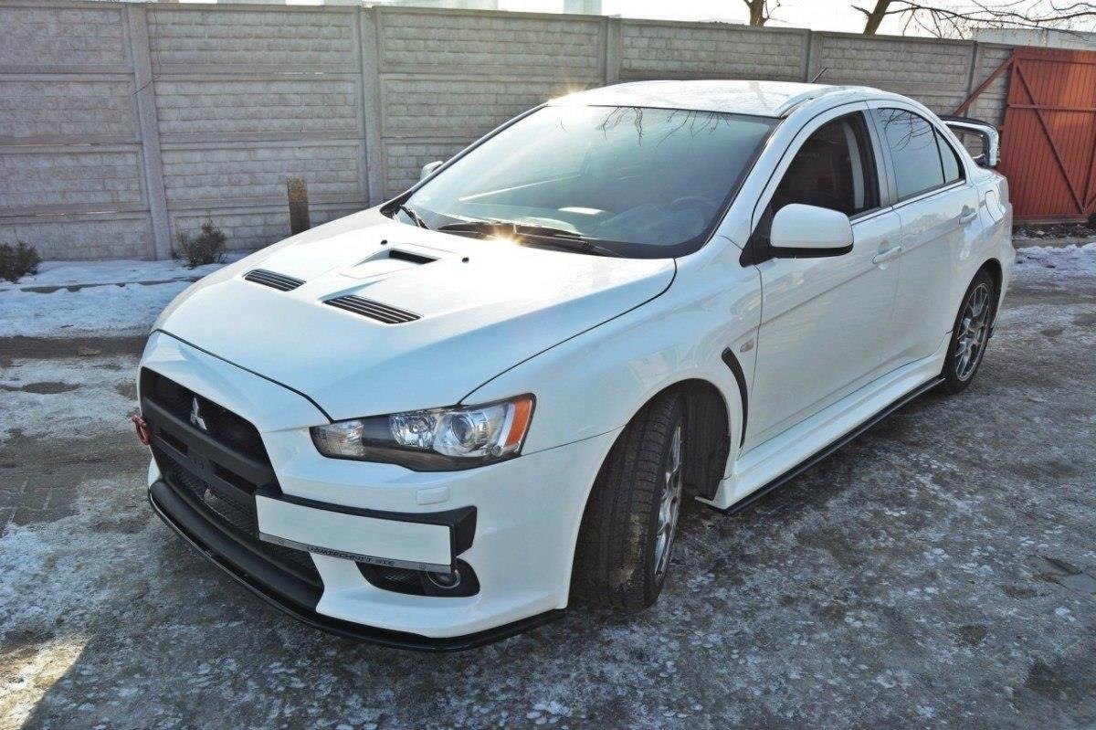 Street+ Spoilerlippe Front Ansatz V.2 passend für Mitsubishi Lancer Evo X schwarz matt