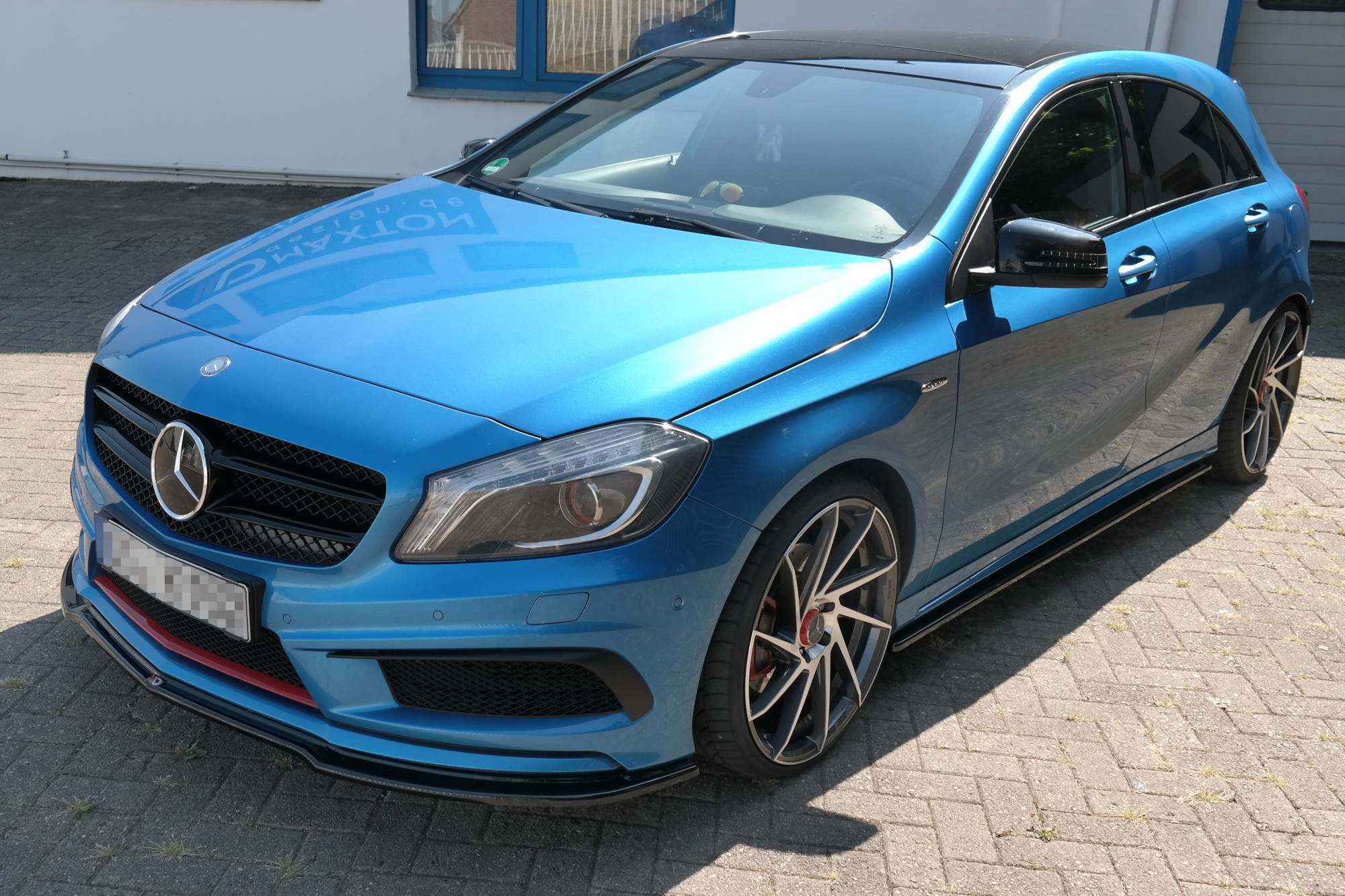 Street+ Seitenschweller Leisten passend für Mercedes A AMG-Line W176 schwarz Hochglanz