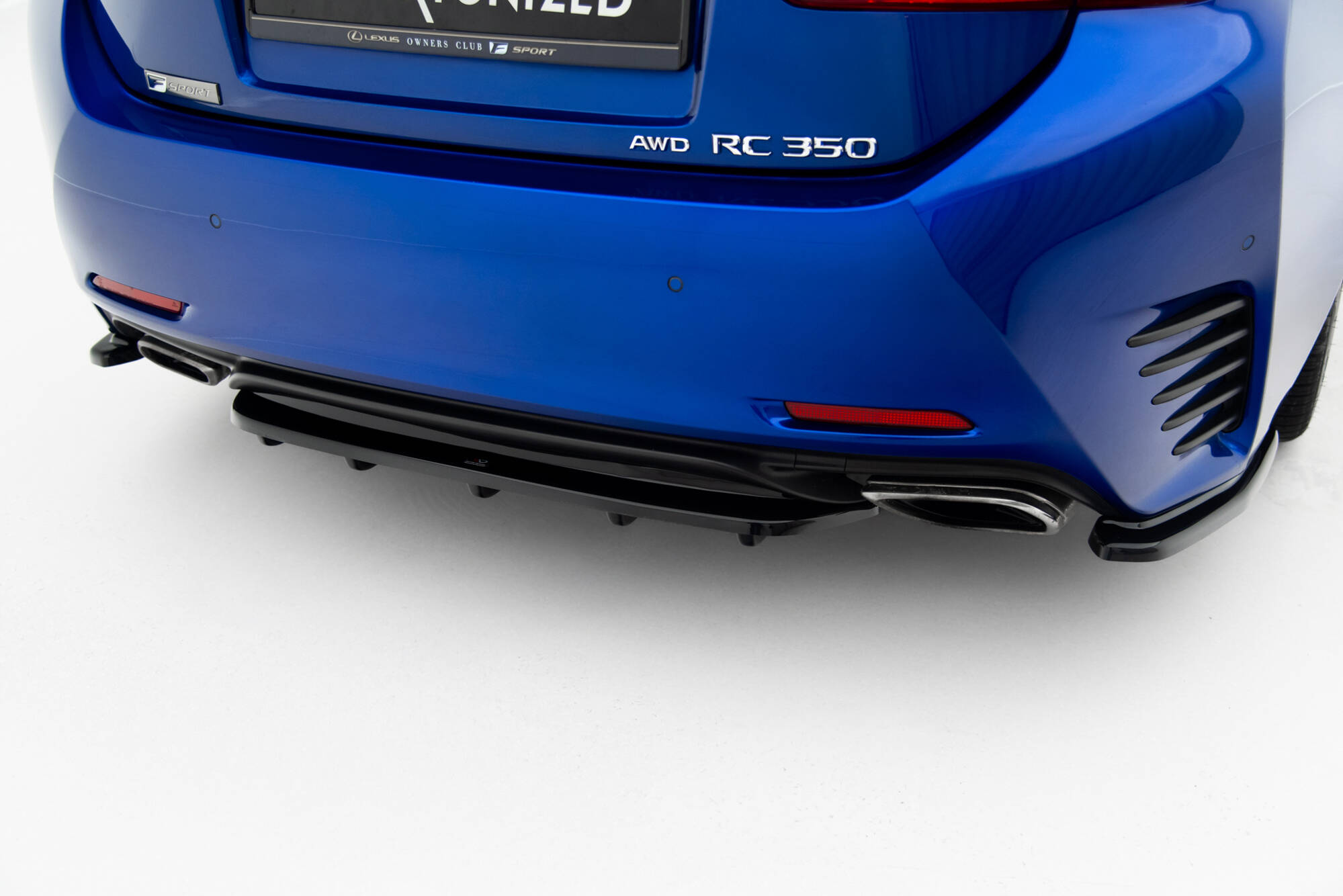 Mittlerer Cup Diffusor DTM Look Heck Ansatz für Lexus Rc Mk1 schwarz Hochglanz