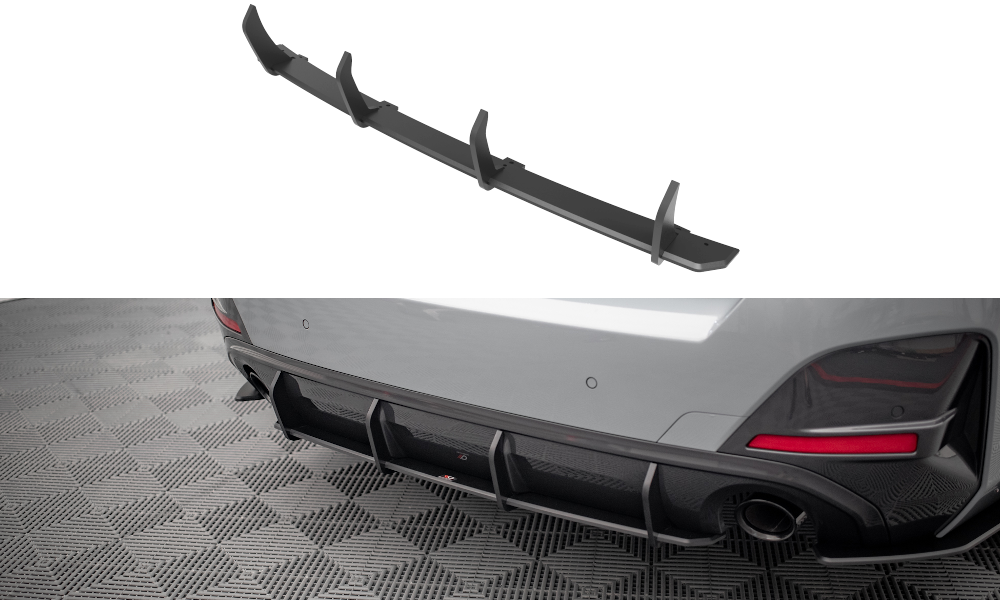 Street Pro Heckschürze Heck Ansatz Diffusor passend für BMW 4er Gran Coupe M-Paket G26 schwarz-rot