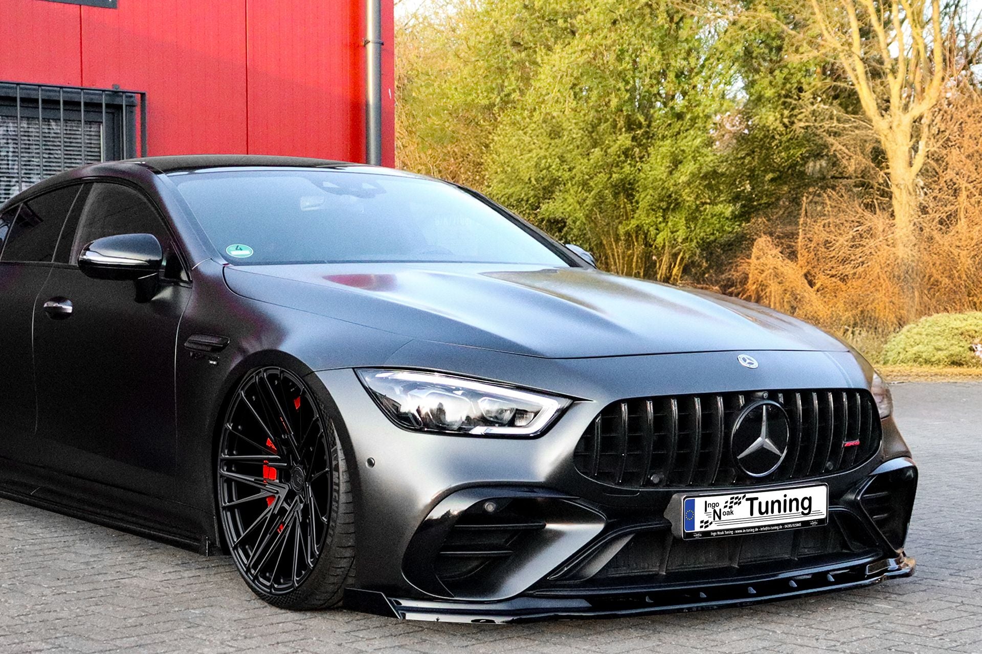 Cup Frontspoilerlippe mit Wing für Mercedes AMG GT 4.Türer X290 Standard Schwarz Glanz