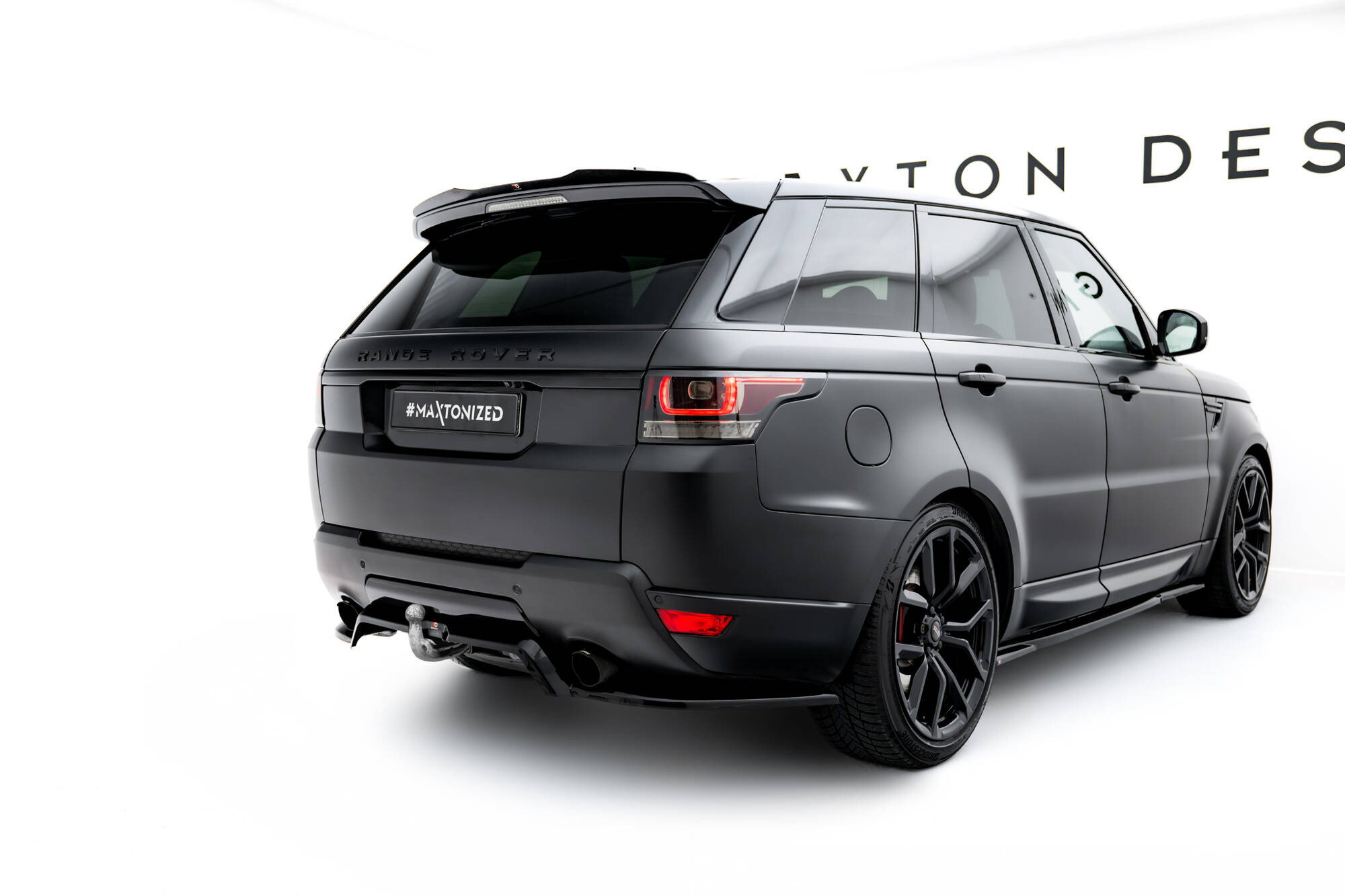 Street+ Mittlerer Diffusor RACE Heck Ansatz passend für Land Rover Range Rover Sport Mk2 schwarz Hochglanz