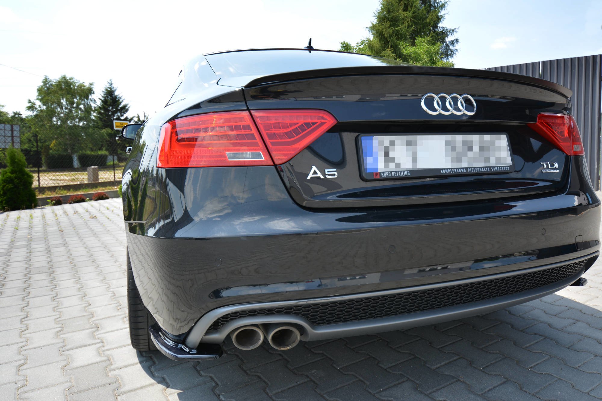 Spoiler CAP für Audi A5 Sportback S-Line 8T Facelift schwarz Hochglanz