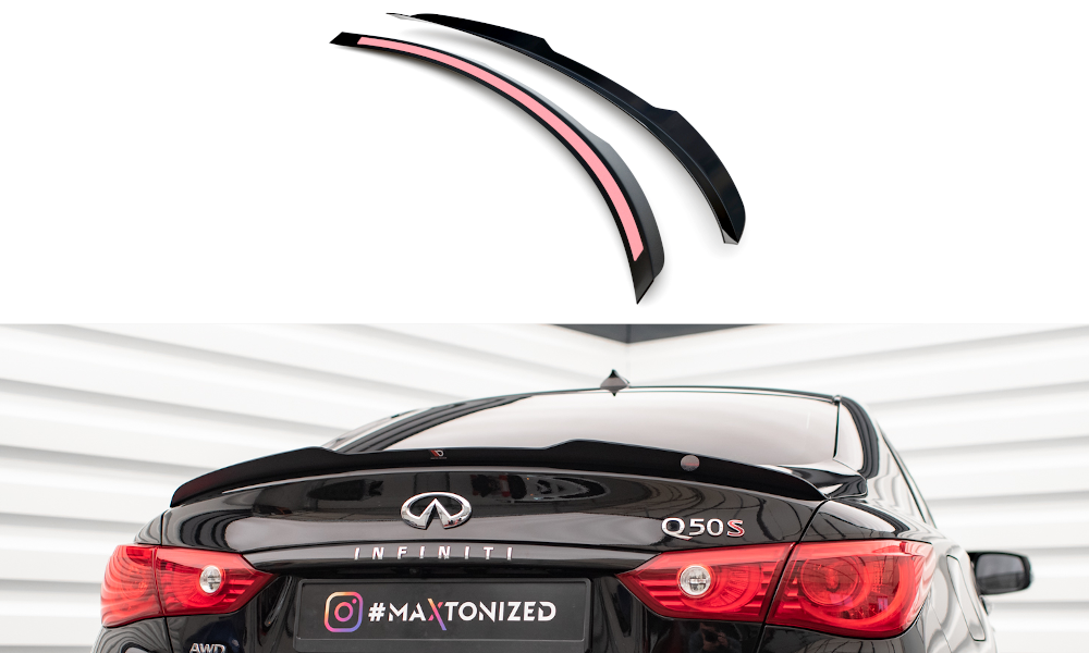 Heckspoiler Lippe passend für Infiniti Q50 S Mk1 schwarz Hochglanz