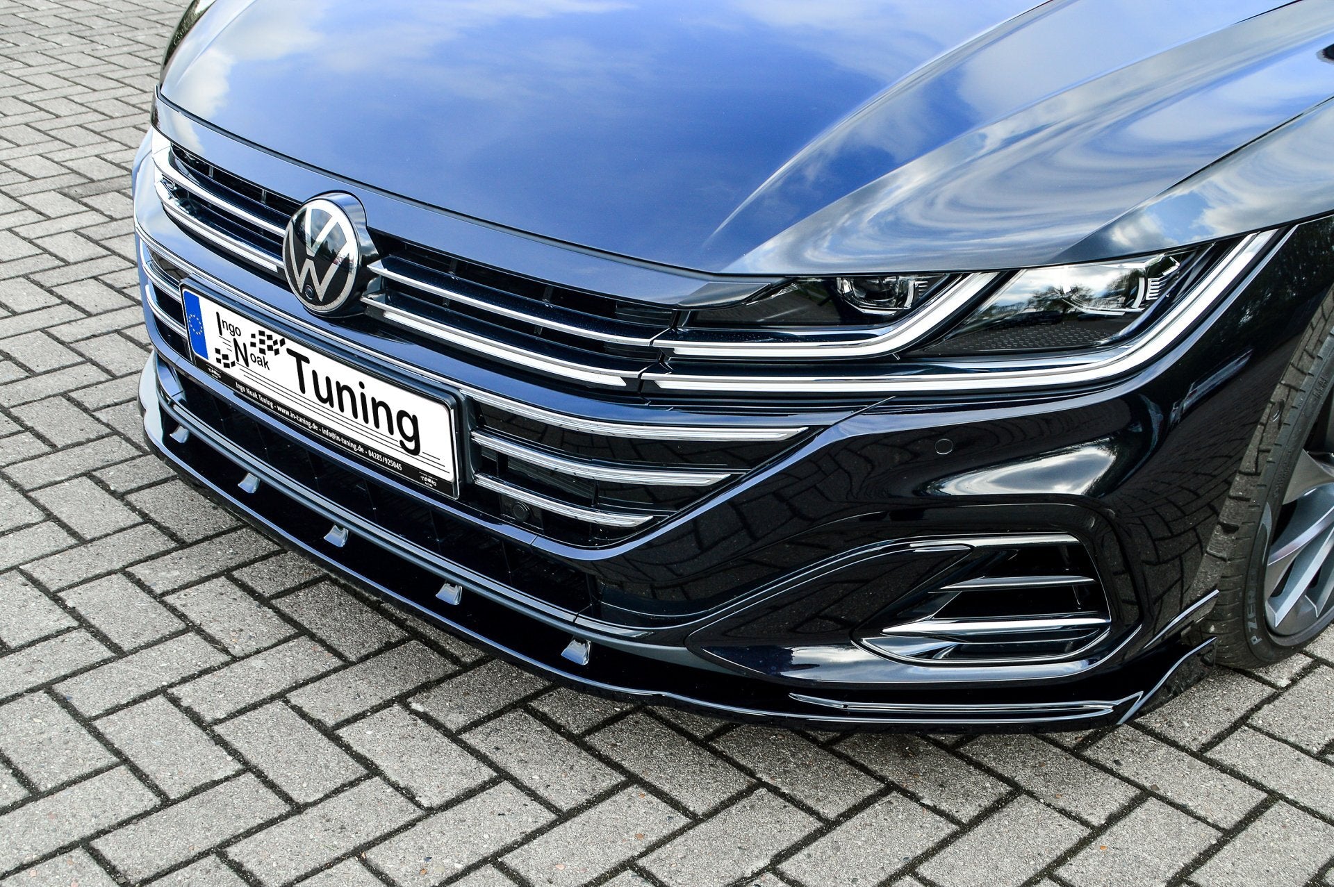 Cup Frontspoilerlippe mit Wing für VW Arteon R-Line inkl-Shooting Break Carbon Optik