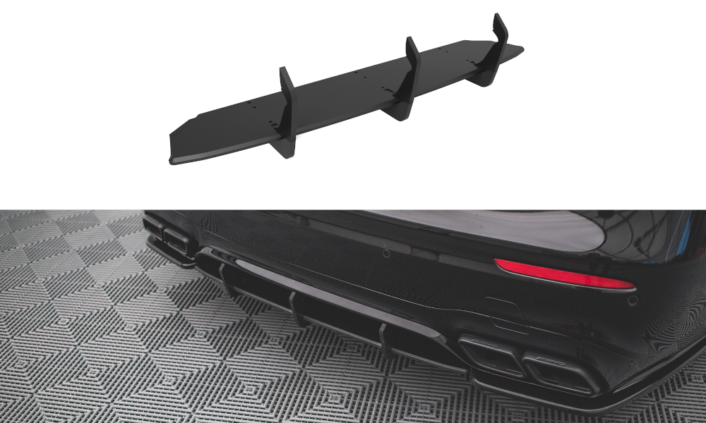 Street Pro Heckschürze Heck Ansatz Diffusor passend für Mercedes E63 AMG Kombi/Limo S213/W213 schwarz-rot
