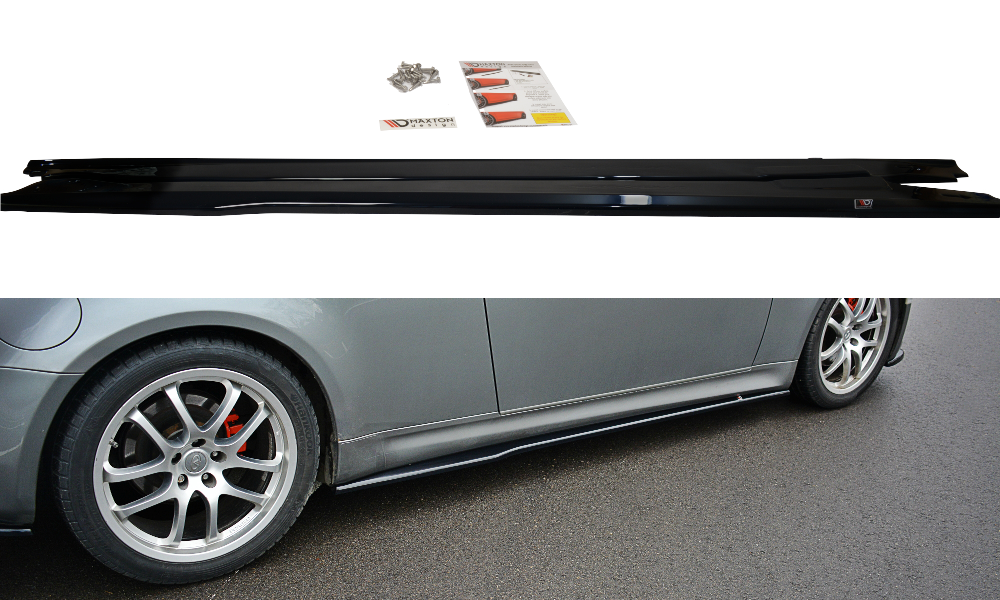 Seitenschweller Ansatz Paar passend für Infiniti G35 Coupe schwarz Hochglanz