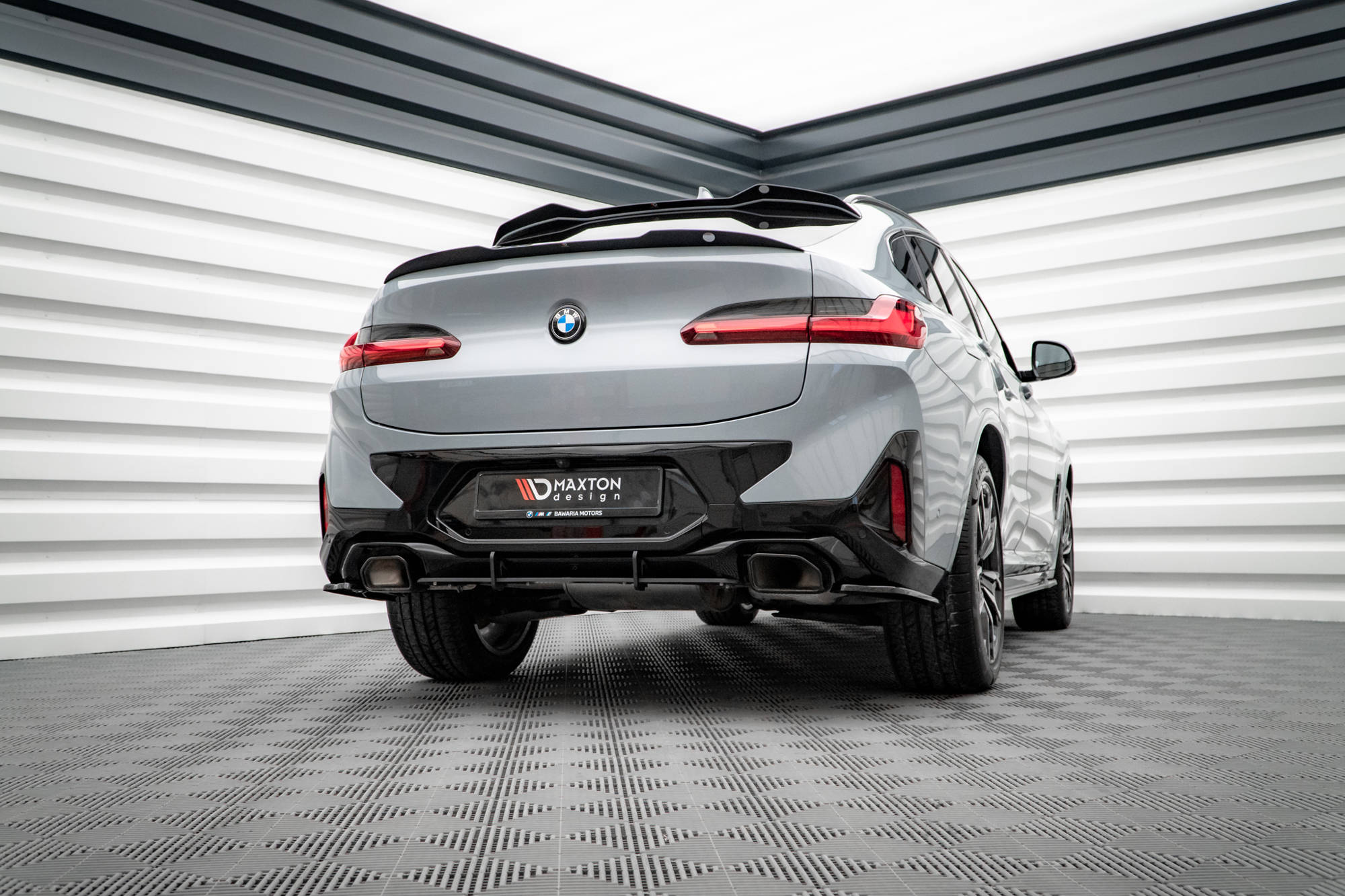 Street Pro Heckschürze Heck Ansatz Diffusor passend für BMW X4 M-Paket G02 M-Paket schwarz-rot