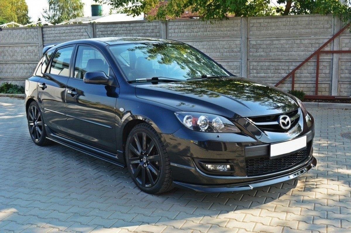 Street+ Seitenschweller Leisten passend für Mazda 3 MPS Mk1 schwarz Hochglanz