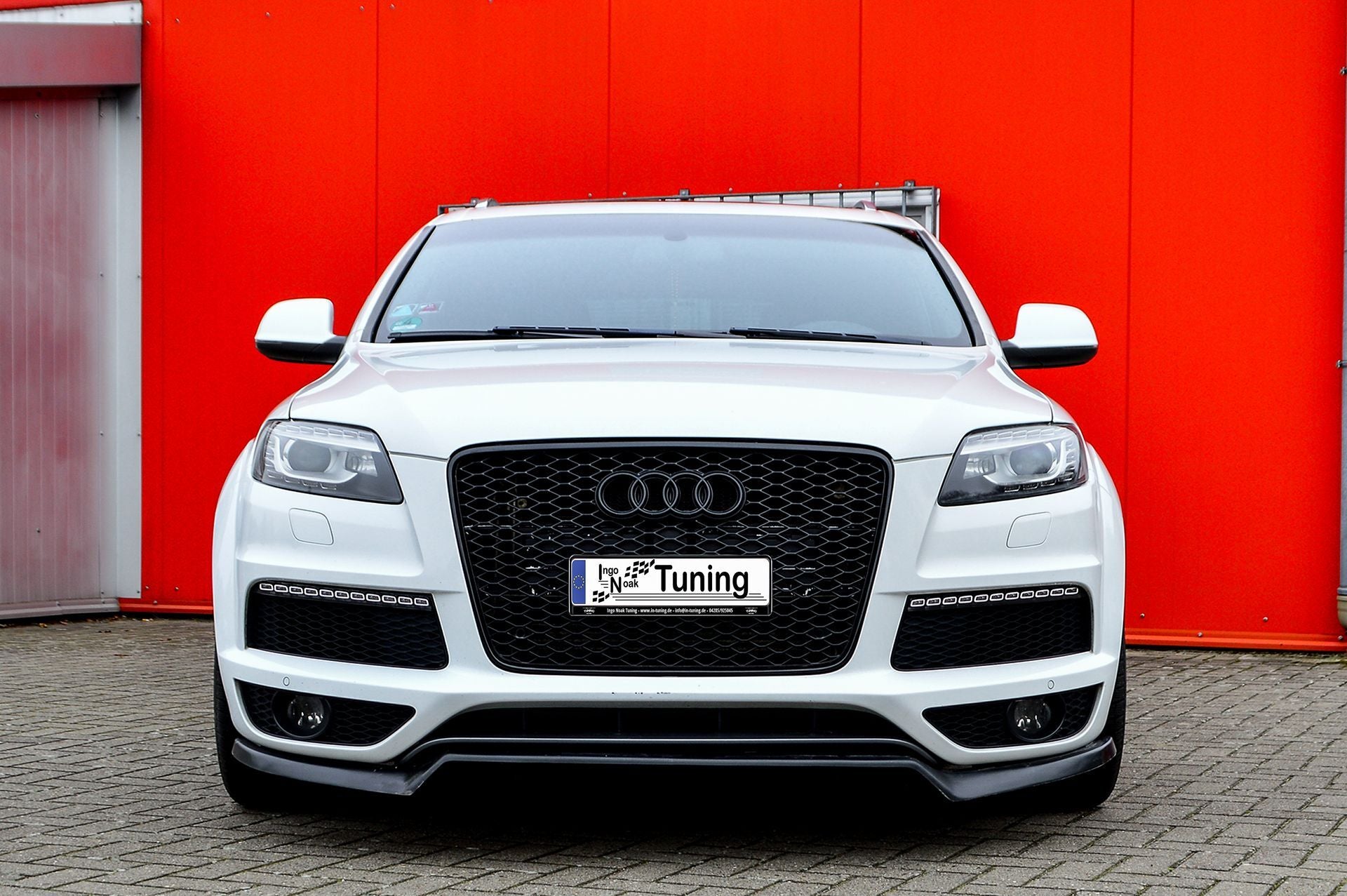 Cup Frontspoilerlippe für Audi Q7 4L mit S-Line aus ABS Carbon Optik