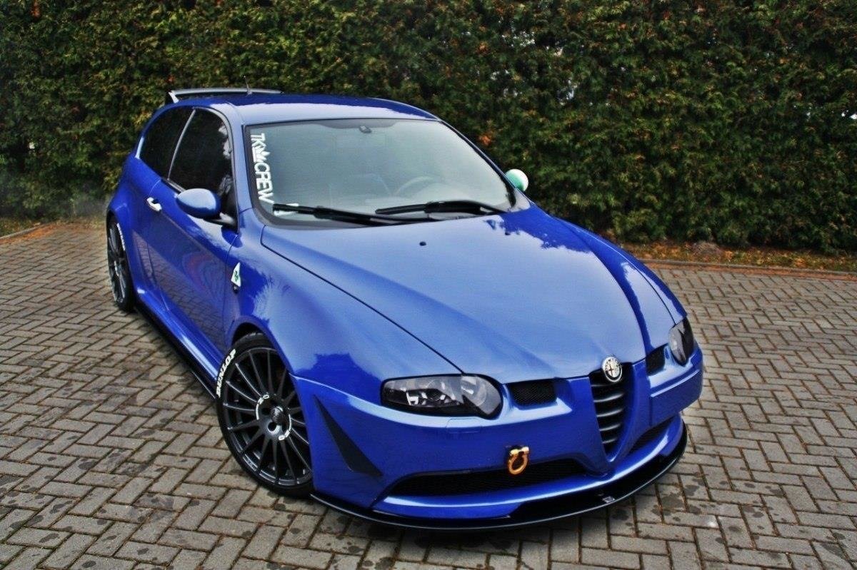 Street+ Spoilerlippe Front Ansatz passend für Alfa Romeo 147 GTA schwarz Hochglanz