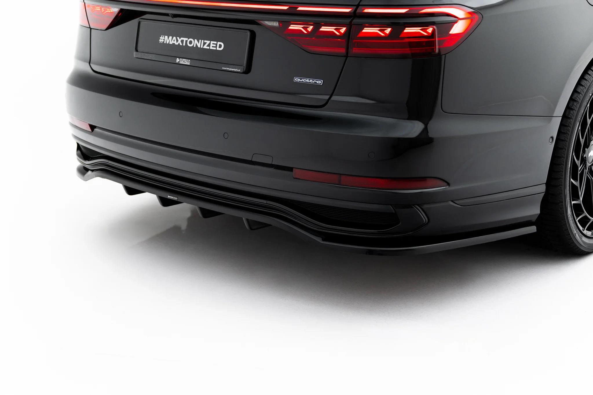 Street+ Mittlerer Diffusor RACE passend für Audi A8 S-Line Long D5 Facelift schwarz Hochglanz
