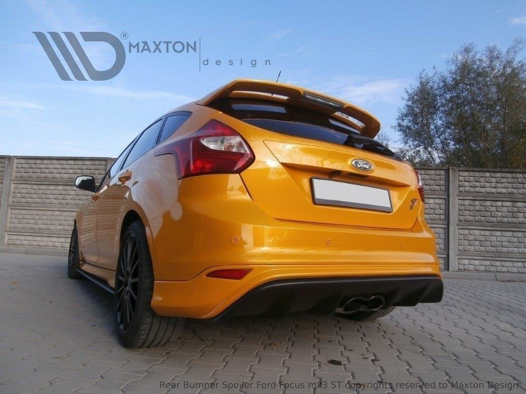 Street+ Heck Ansatz Diffusor passend für Ford Focus ST Mk3 RS Look schwarz Hochglanz