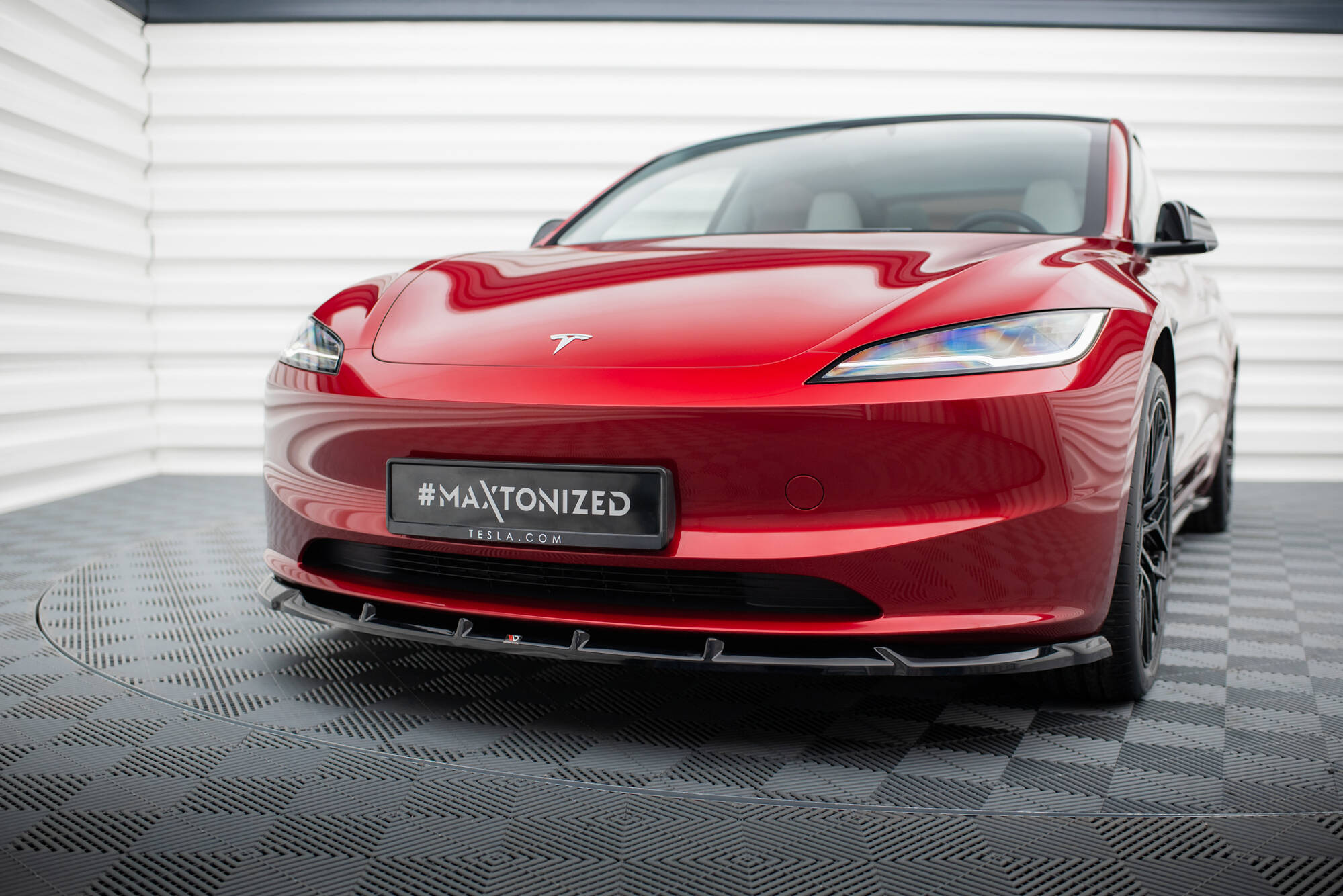 Frontlippe V.2 passend für Tesla Model 3 Project HighlandFL schwarz Hochglanz