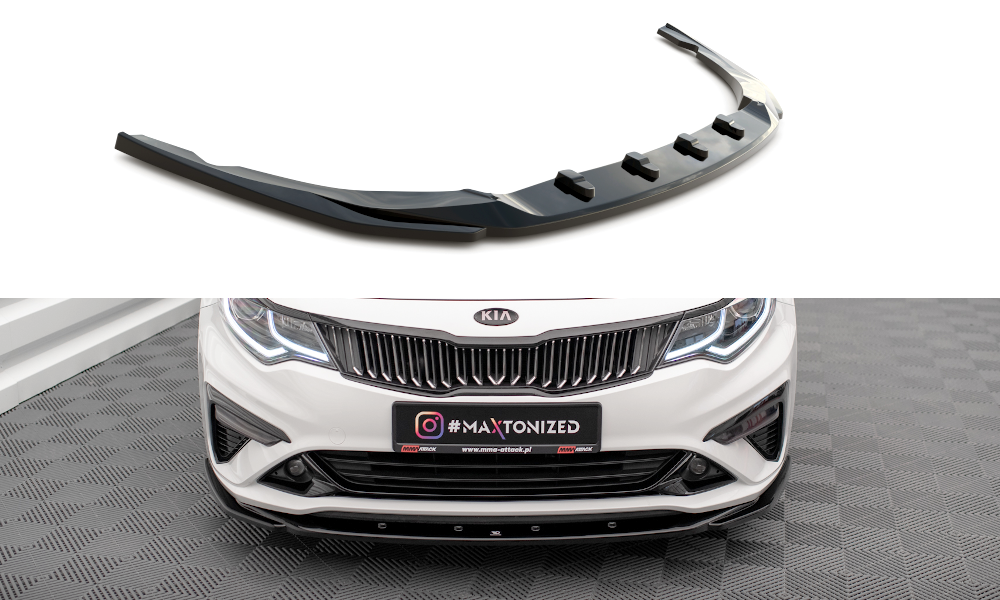 Street+ Spoilerlippe Front Ansatz V.2 passend für Kia Optima Mk4 FL schwarz Hochglanz