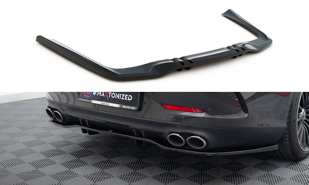 Street+ Mittlerer Diffusor RACE Heck Ansatz passend für Mercedes-AMG GT 53 4-Door Coupe X290 schwarz Hochglanz