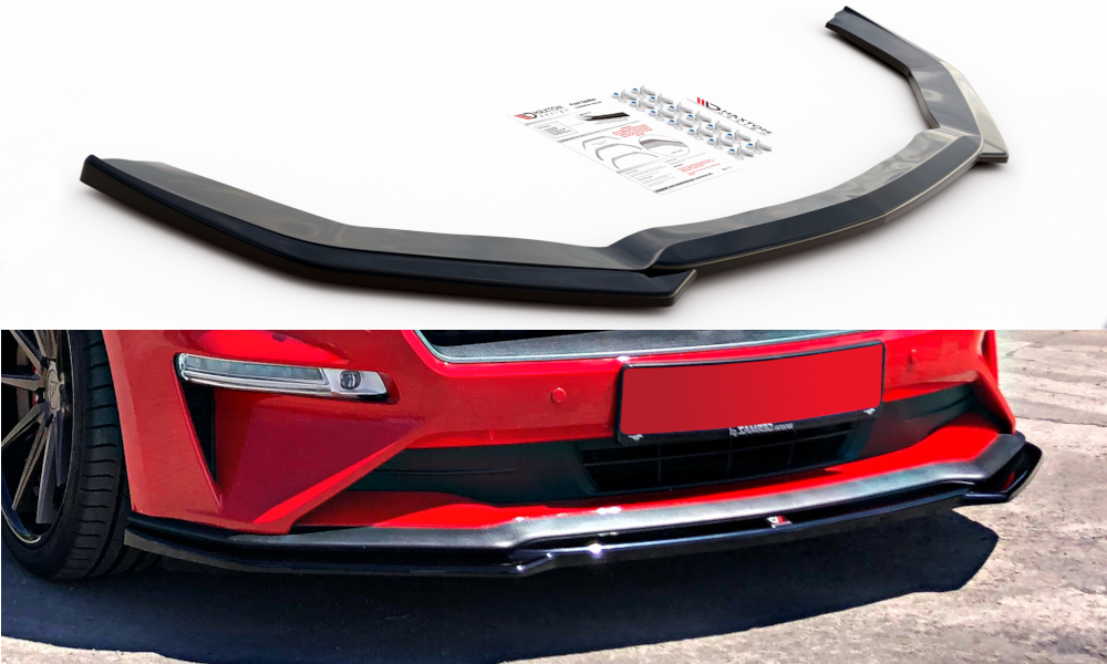 Street+ Spoilerlippe Front Ansatz V.1 passend für Ford Mustang Mk. 6 FL schwarz Hochglanz