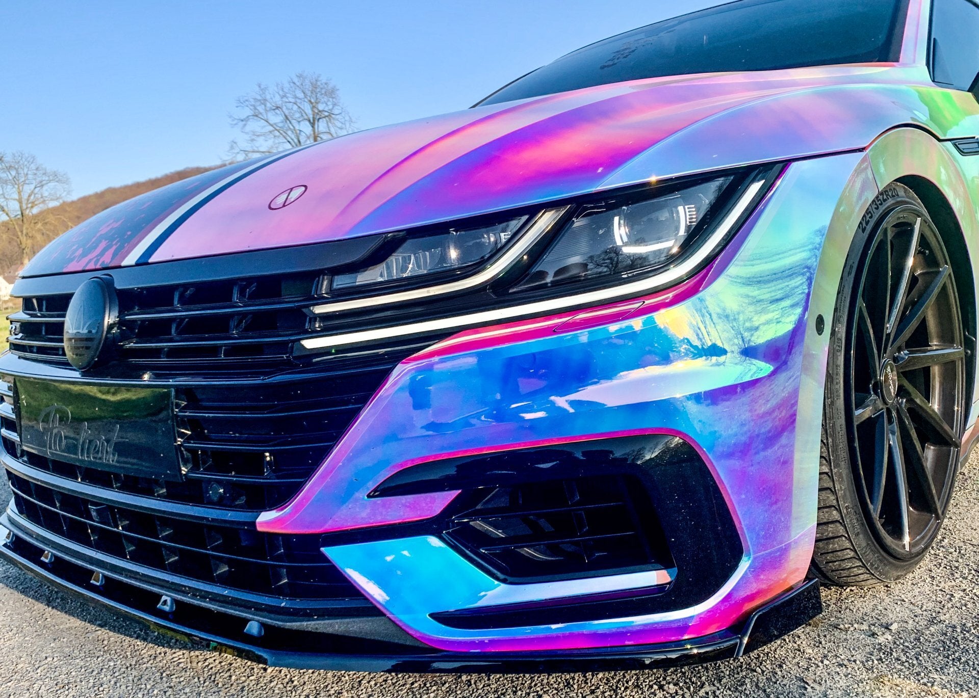 Cup Frontspoilerlippe mit Wing für VW Arteon Carbon Optik