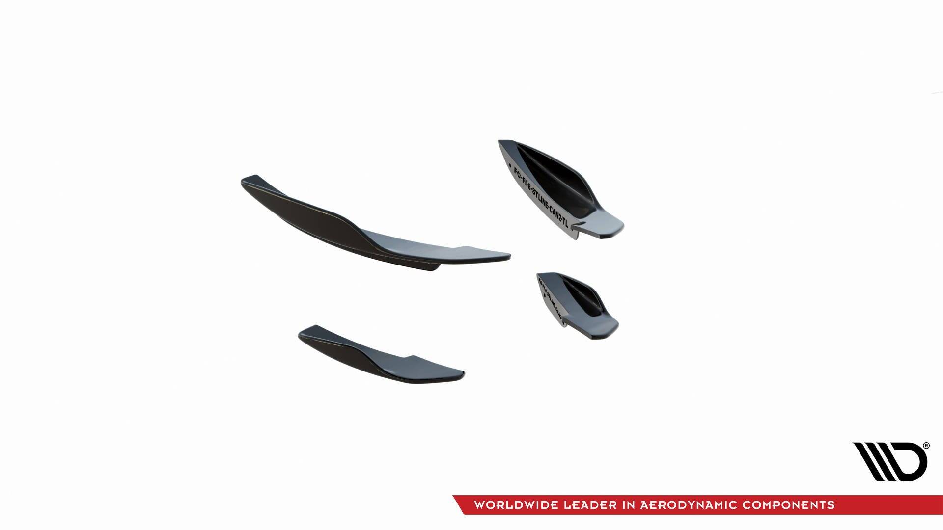 Stoßstangen Flaps Wings vorne Canards V.2 passend für Ford Fiesta Mk8 ST / ST-Line