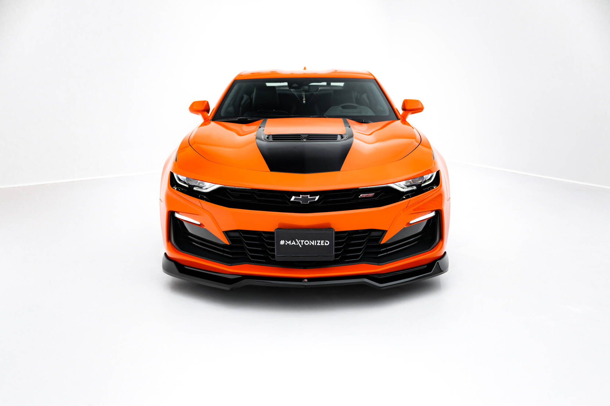 Street+ Spoilerlippe Front Ansatz V.1 passend für Chevrolet Camaro SS Mk6 FL schwarz Hochglanz