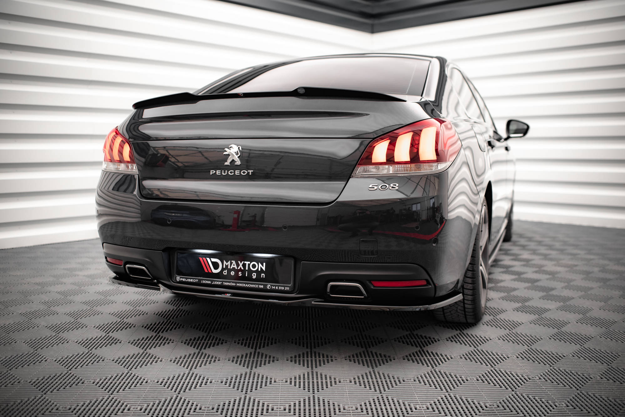 Heck Spoiler Aufsatz Abrisskante passend für Peugeot 508 GT Mk1 FL schwarz Hochglanz