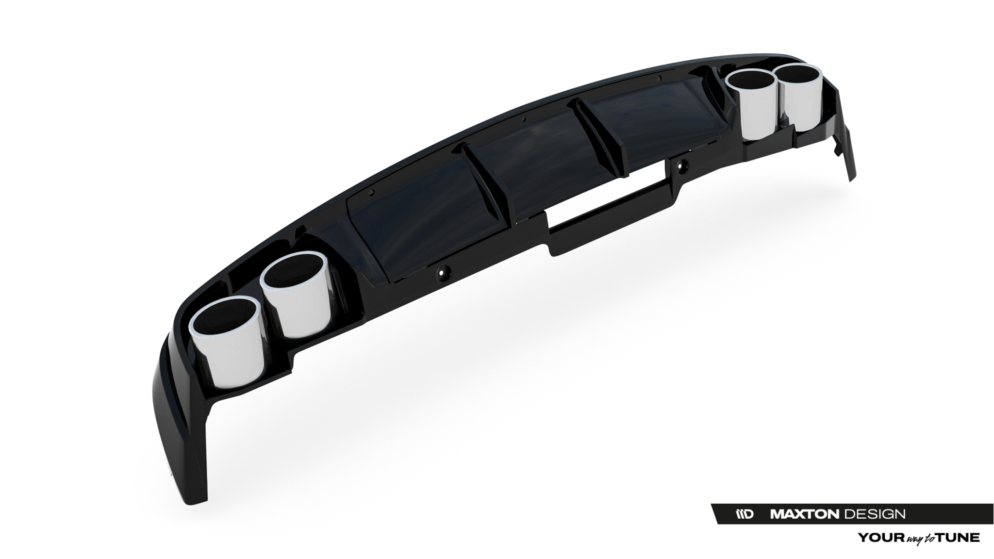 Heckansatz Diffusor + Endrohre passend für Audi A6 Limousine / Avant C8 / C8 Facelift