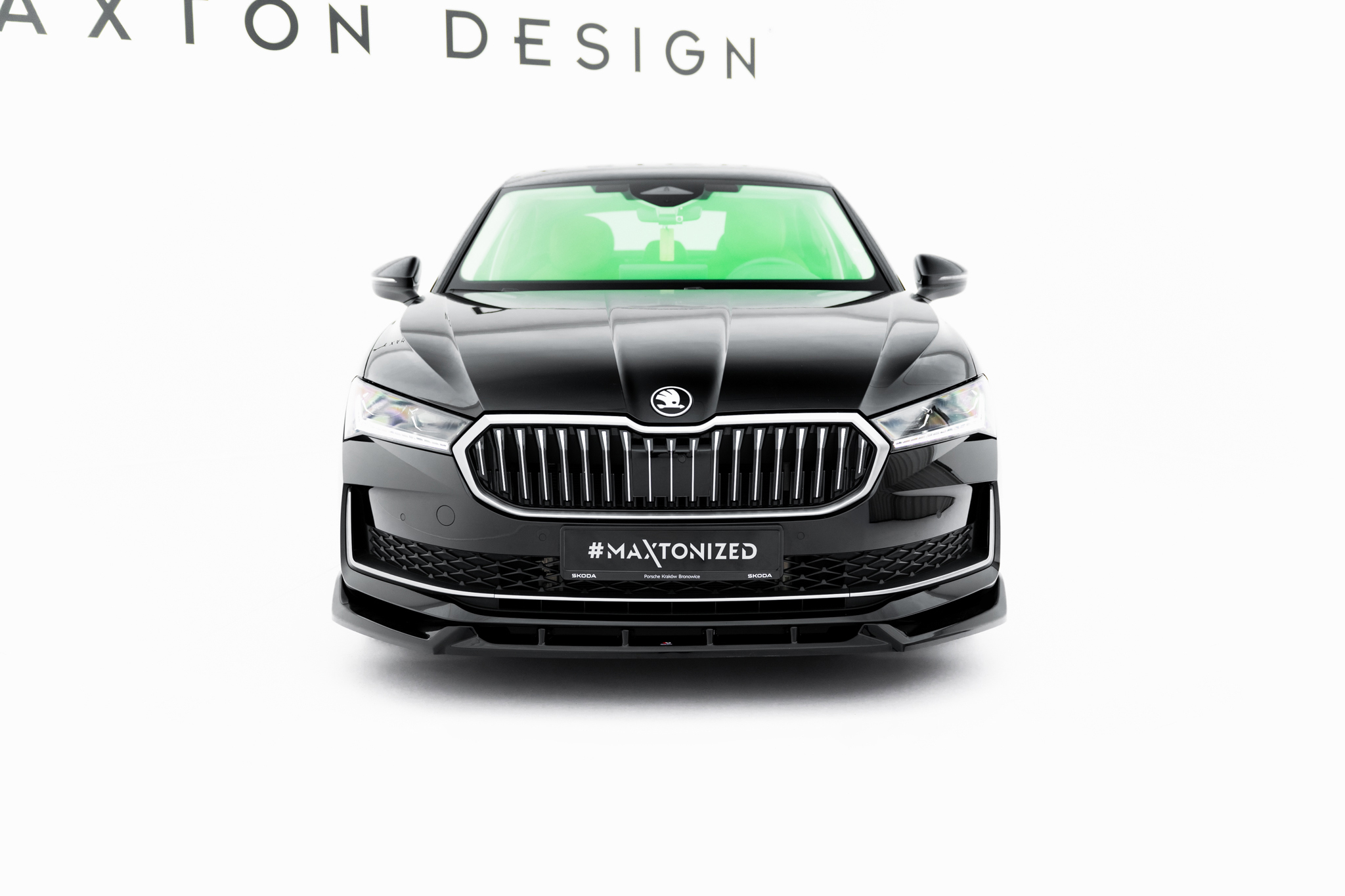 Street+ Spoilerlippe Front Ansatz V.2 passend für Skoda Superb Mk4 schwarz Hochglanz