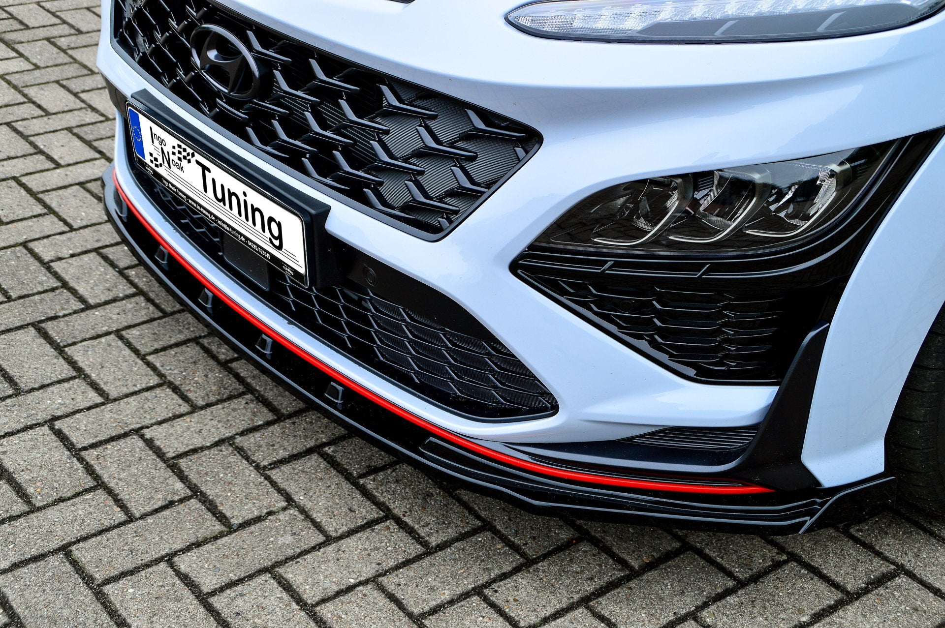 Cup Frontspoilerlippe mit Wing für Hyundai Kona N + N-Line ab Bj.2020- Carbon Optik