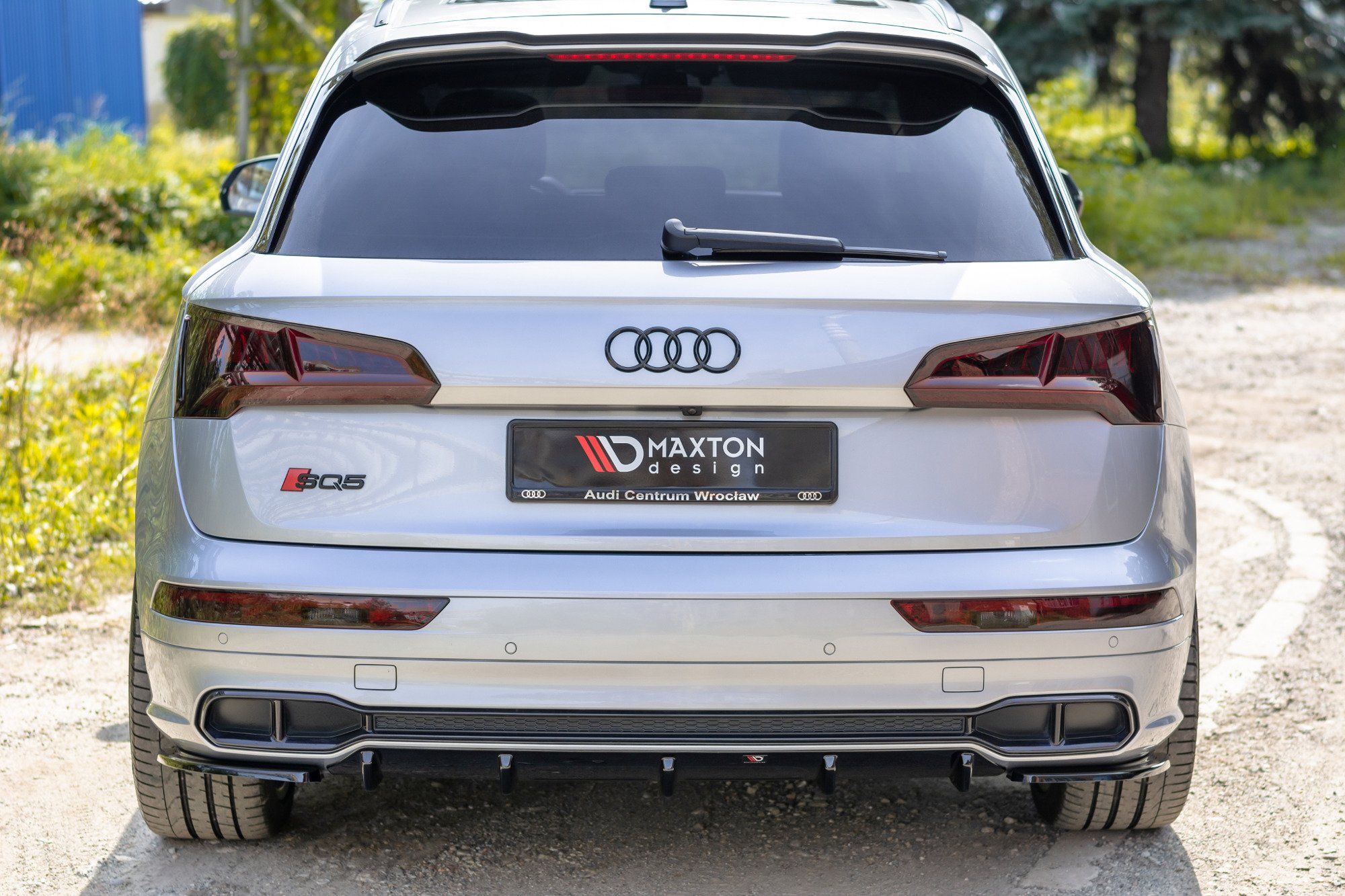 Heck Ansatz Flaps Diffusor für Audi SQ5/Q5 S-line Mk2 schwarz Hochglanz