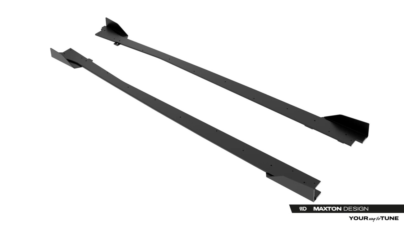Seitenschweller Ansatz + Flaps passend für Jaguar F-Type X152 Facelift 2 schwarz Hochglanz