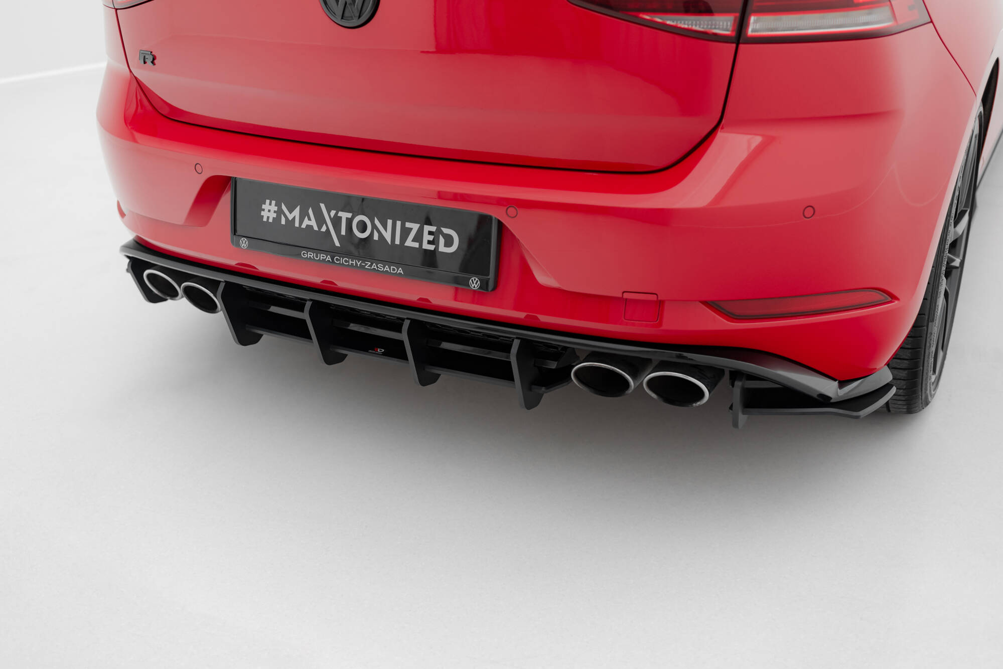 Street Pro Heckschürze Heck Ansatz Diffusor passend für VW Golf 7 R FL rot