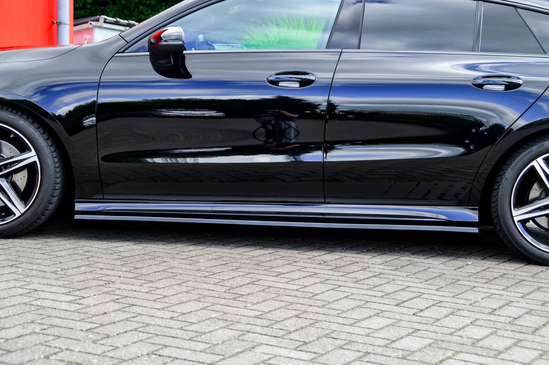 CUP Seitenschweller für Mercedes CLA X118 C118 AMG-Line ab Bj.:2019- Schwarz Matt