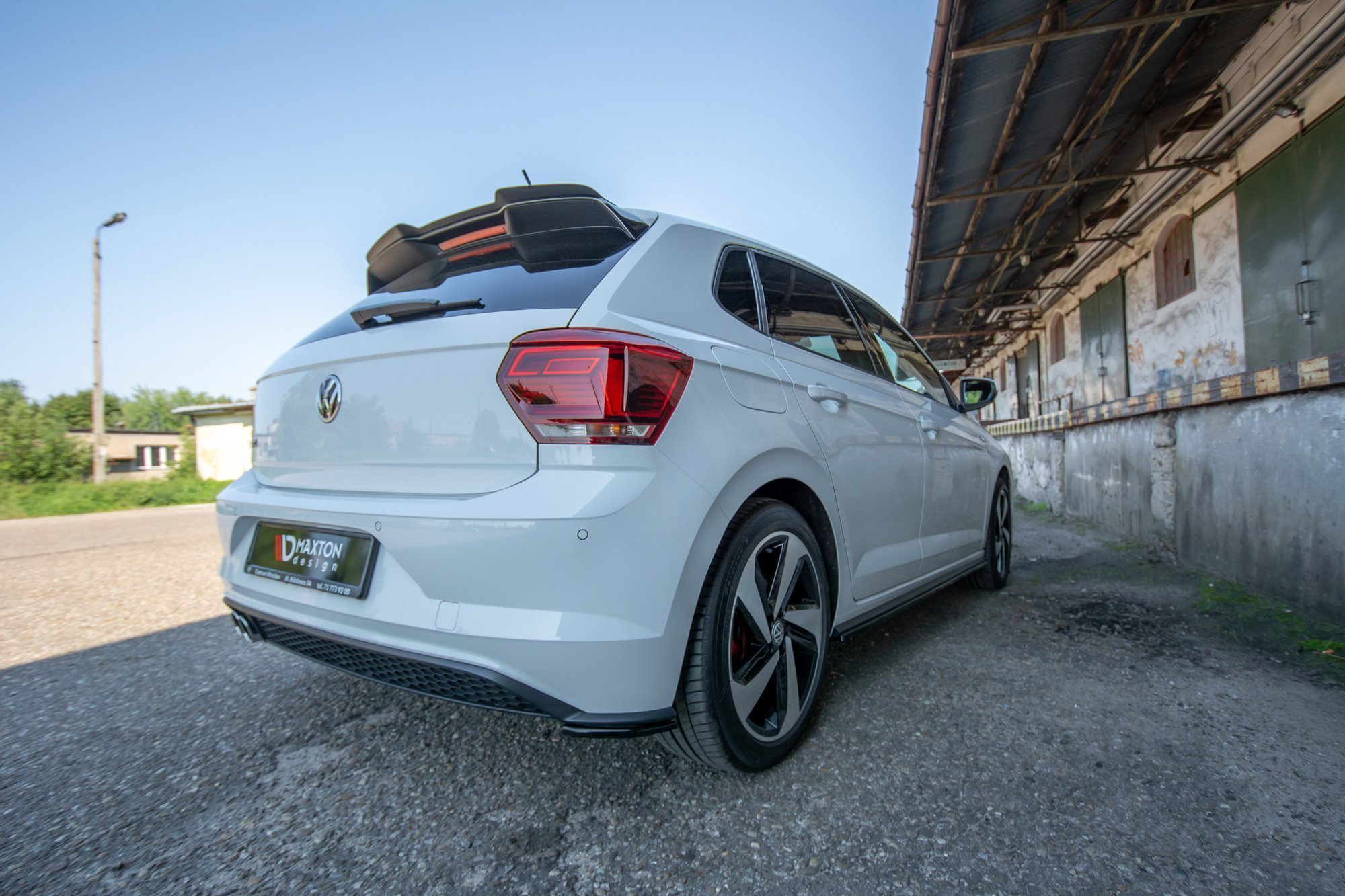 Heck Ansatz Flaps Diffusor für VW Polo GTI Mk6 schwarz Hochglanz