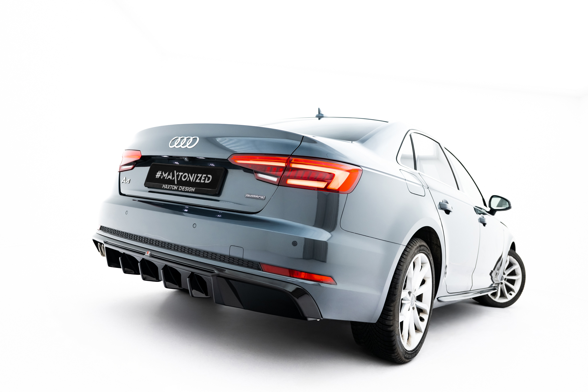 Street+ Heck Ansatz Diffusor V.2 passend für Audi A4 S-Line Limousine / Avant B9 schwarz Hochglanz