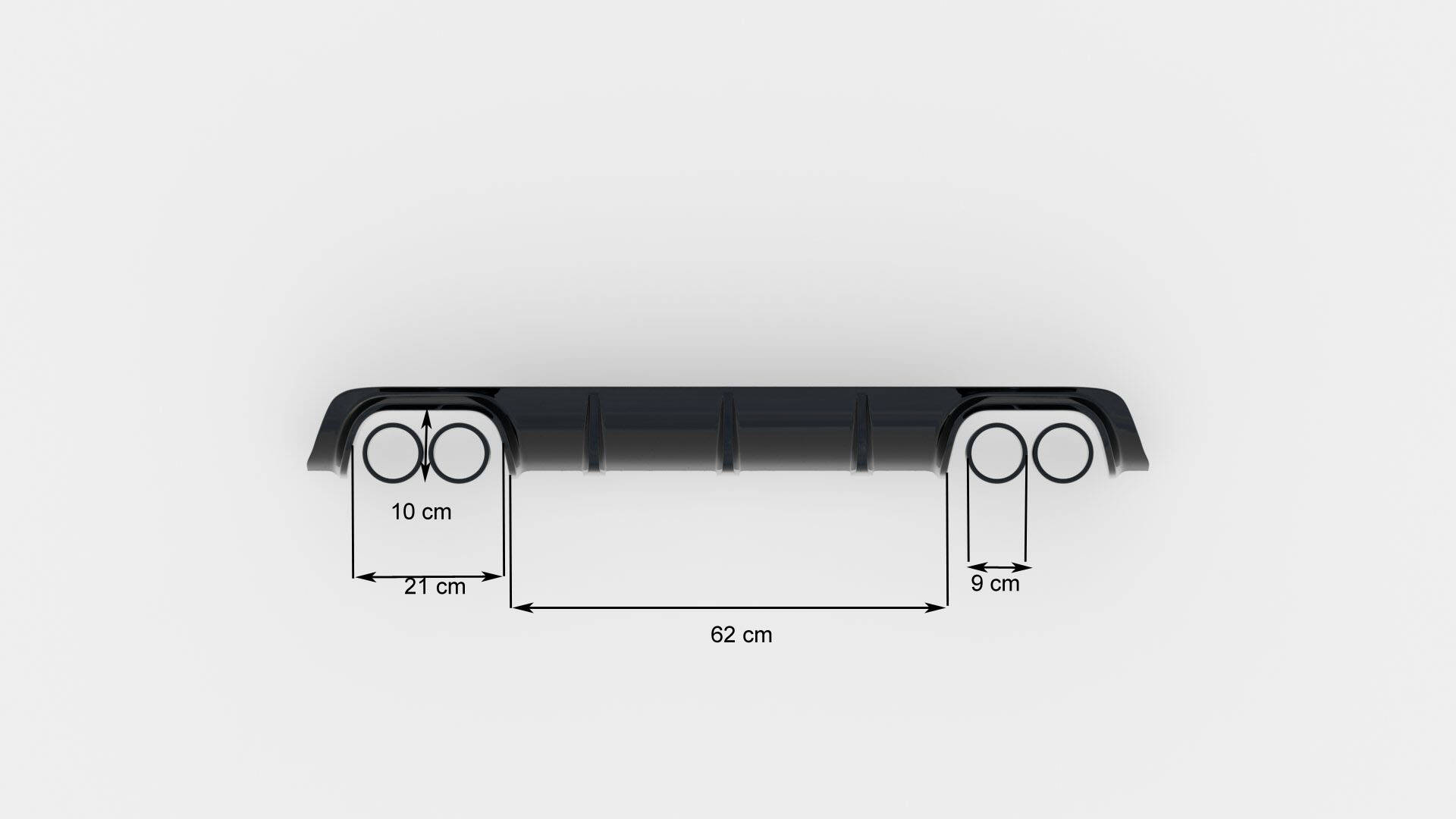 Street+ Heck Ansatz Diffusor passend für BMW M5 / 5 M-Paket E39 schwarz Hochglanz