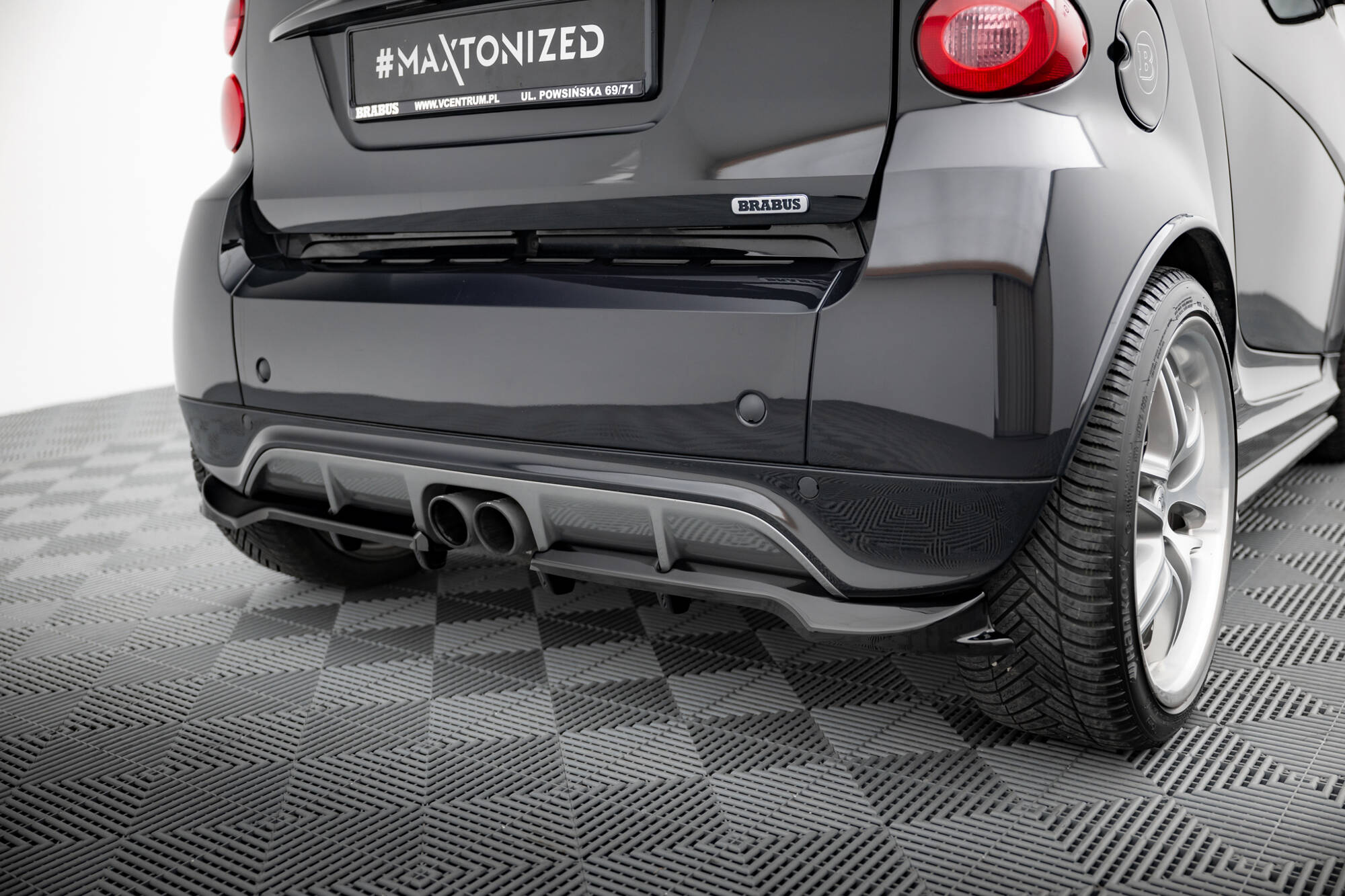 Diffusor Heckansatz passend für Brabus Smart Fortwo C451 FL schwarz Hochglanz