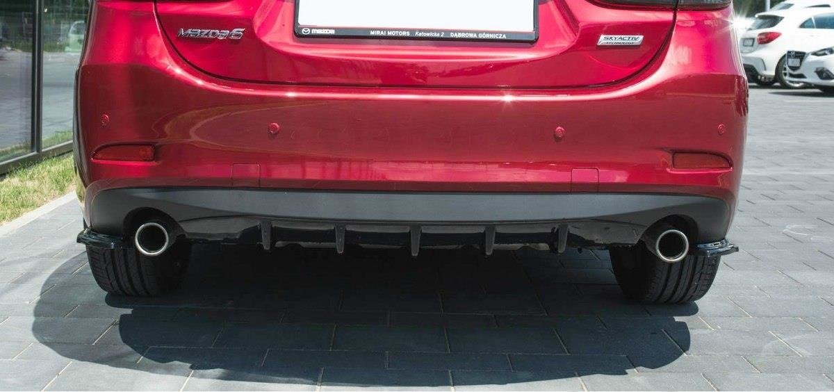 Heck Ansatz Flaps Diffusor für Mazda 6 GJ Mk3 Facelift Carbon Look