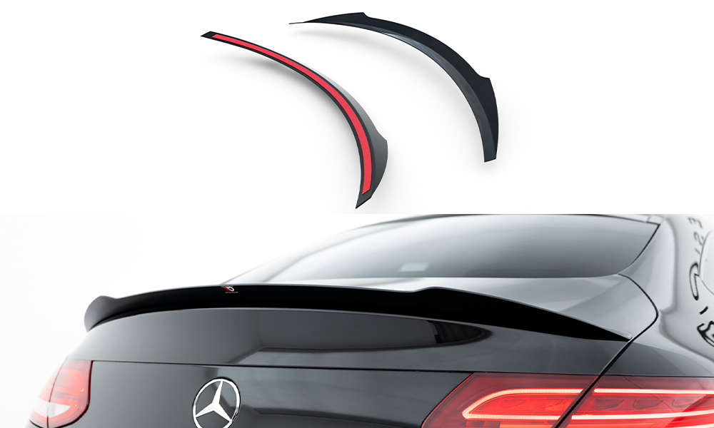 Spoiler CAP für Mercedes- Benz C Coupe AMG-Line C205 schwarz Hochglanz