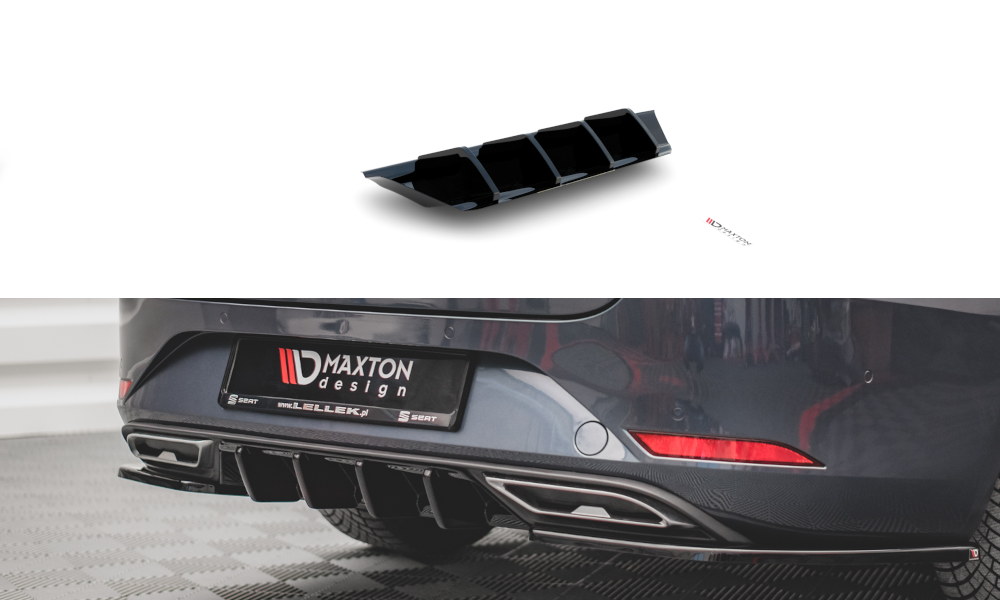Street+ Heck Ansatz Diffusor V.1 passend für Seat Leon FR ST Mk4 schwarz Hochglanz