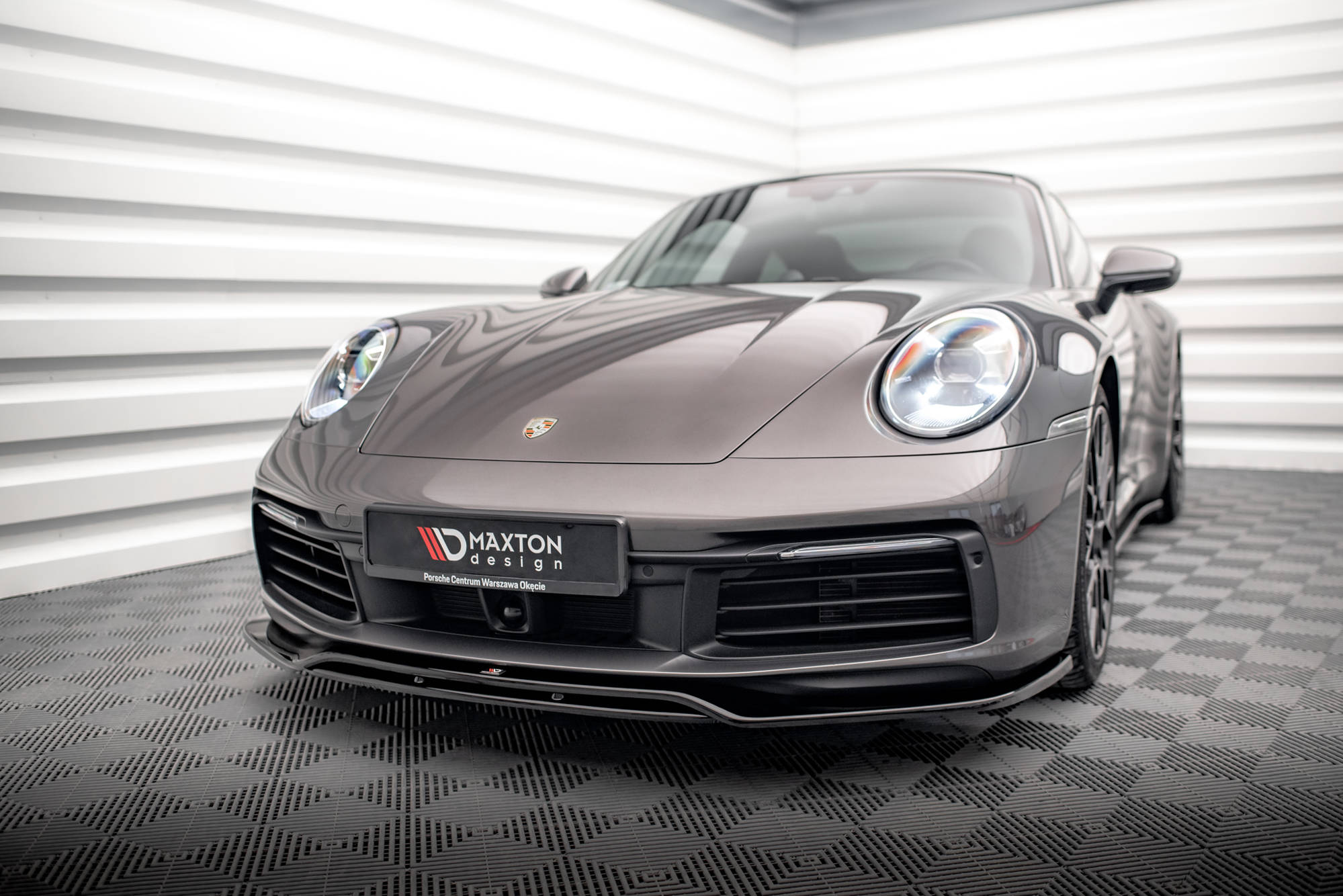 Street+ Spoilerlippe Front Ansatz passend für Porsche 911 Carrera 4S 992 schwarz Hochglanz