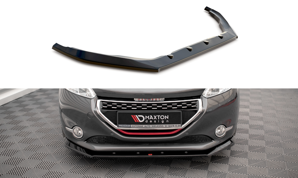 Street+ Spoilerlippe Front Ansatz V.1 passend für Peugeot 208 GTi Mk1 schwarz Hochglanz
