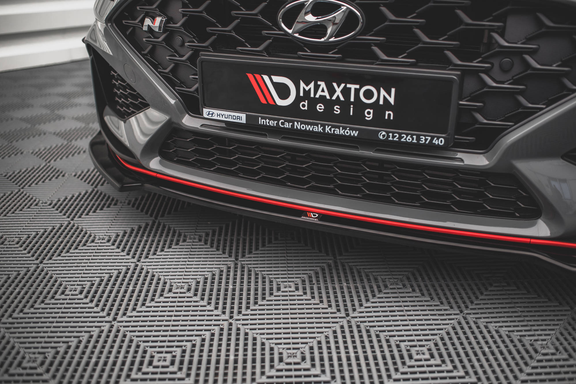 Street+ Spoilerlippe Front Ansatz V.3 passend für Hyundai I30 N / I30 N-Line Hatchback/Fastback Mk3 FL schwarz Hochglanz