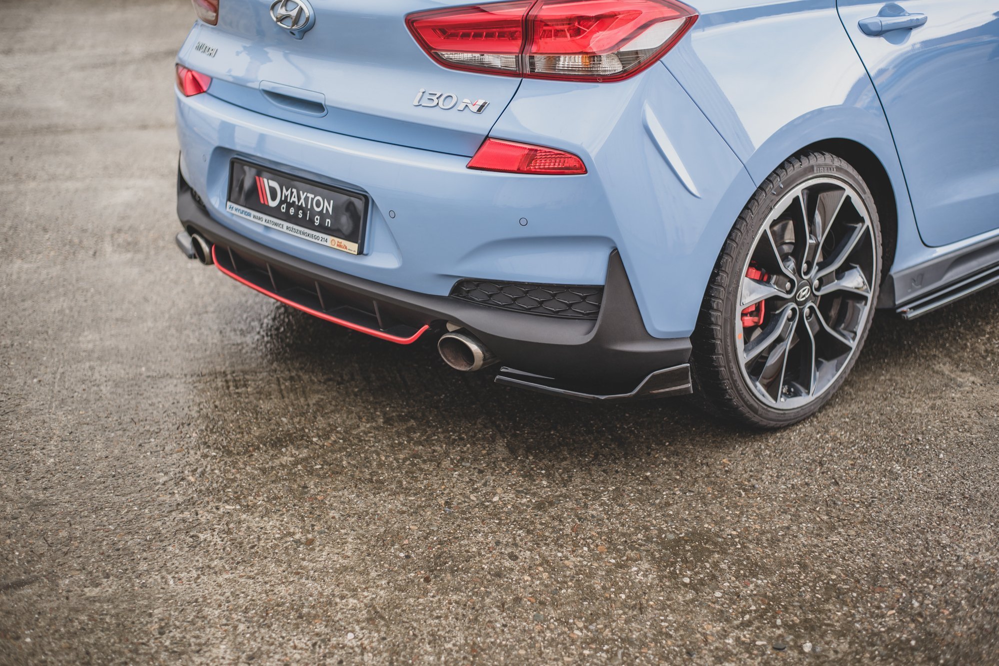 Heck Ansatz Flaps Diffusor V.3 für Hyundai I30 N Mk3 Hatchback schwarz Hochglanz