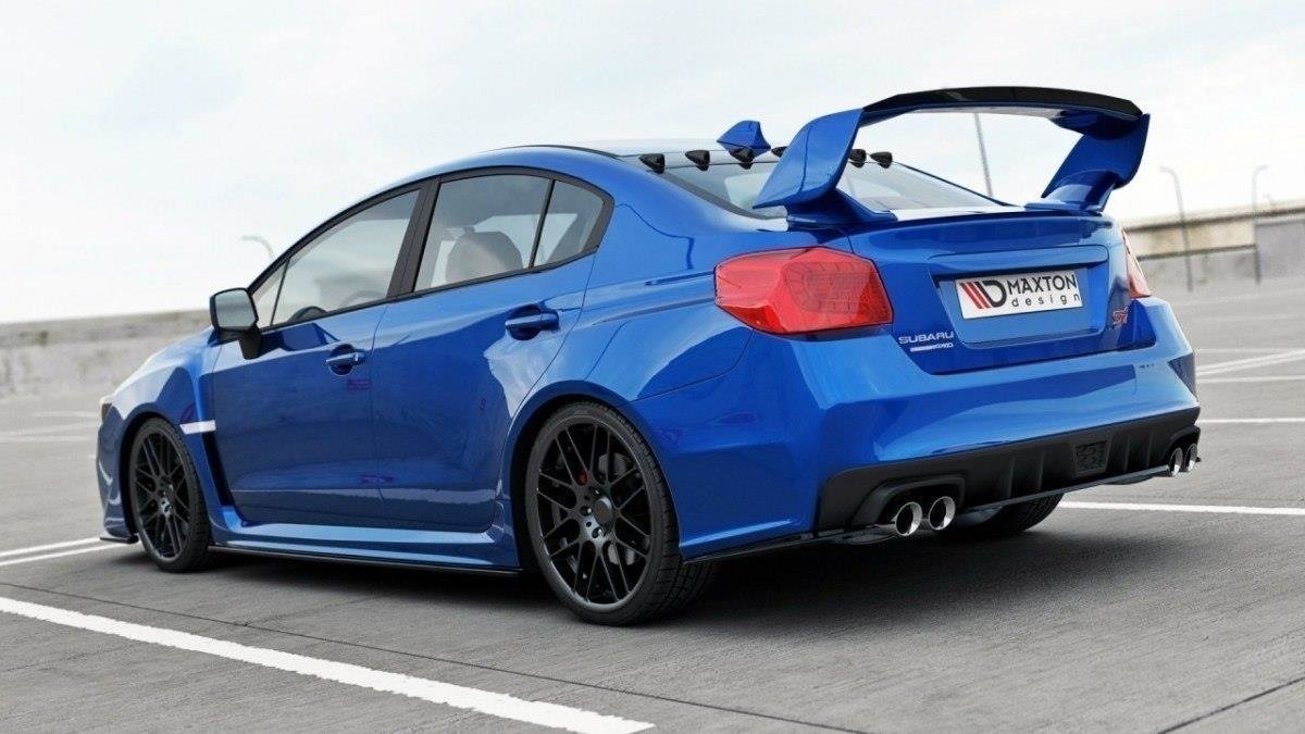 Heck Ansatz Flaps Diffusor V.1 für Subaru Impreza WRX STI Mk4 / Mk4 Facelift schwarz Hochglanz