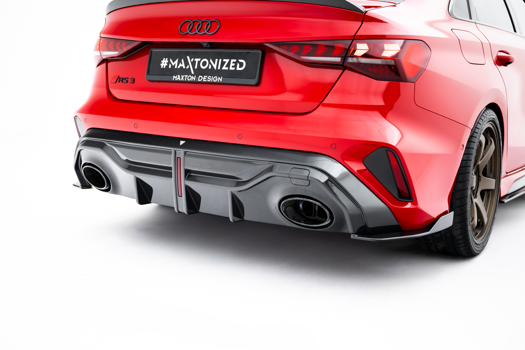 Carbon Fiber Heck Ansatz Diffusor passend für Audi RS3 Limousine 8Y FL