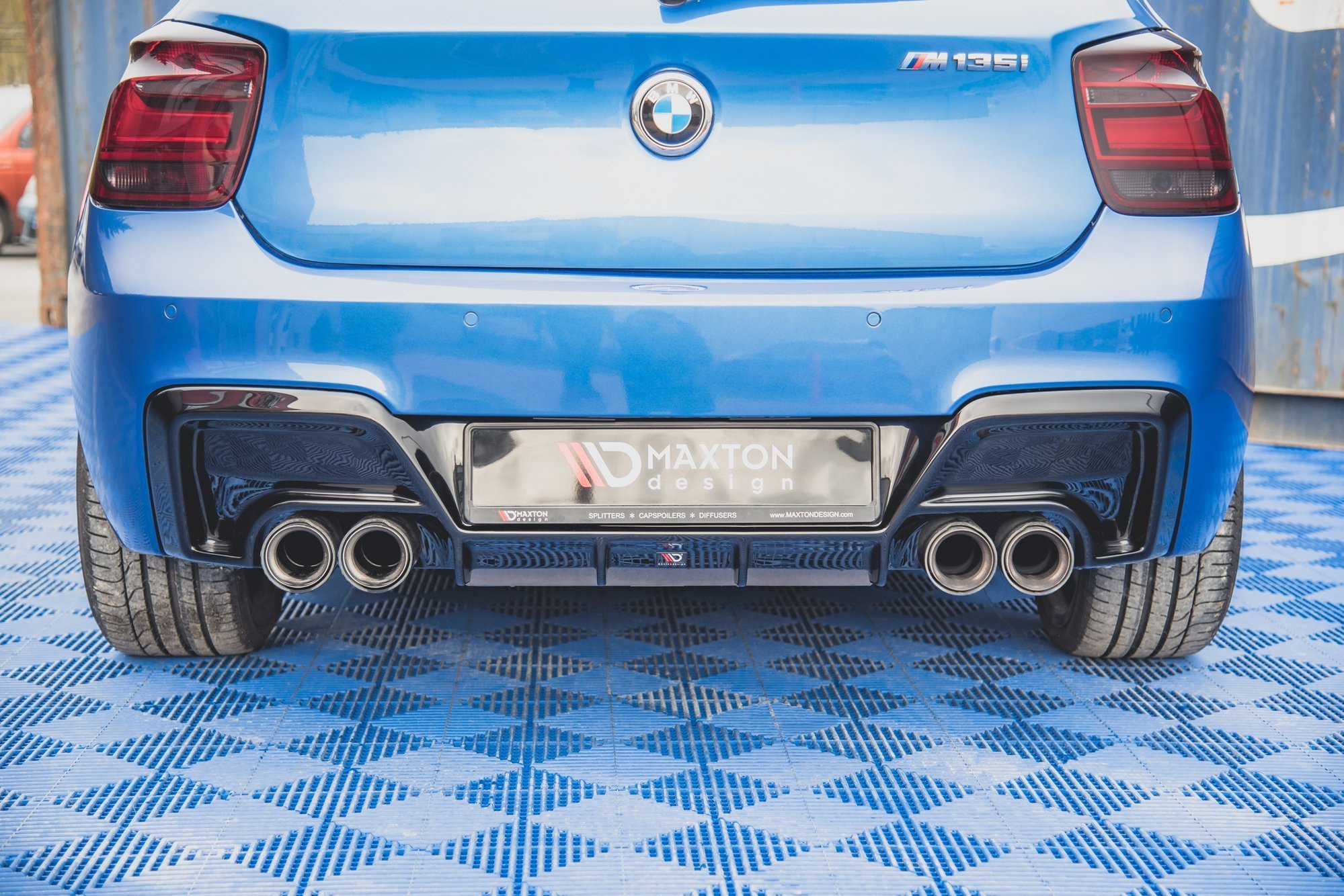 Street+ Heck Ansatz Diffusor V.2 passend für BMW M135i F20 schwarz Hochglanz