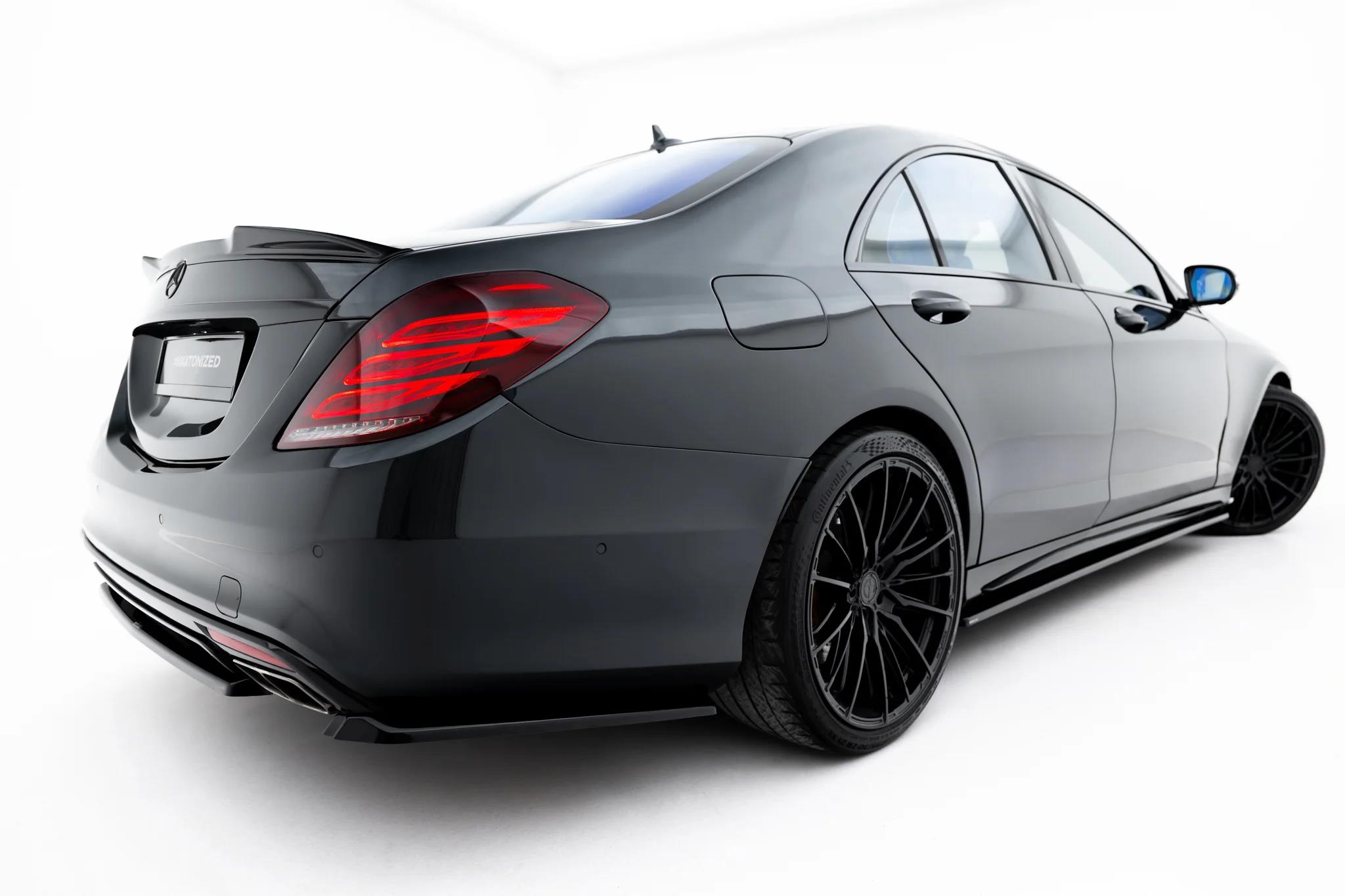 Heck Ansatz Flaps Diffusor passend für Mercedes-Benz S AMG-Line W222 schwarz Hochglanz
