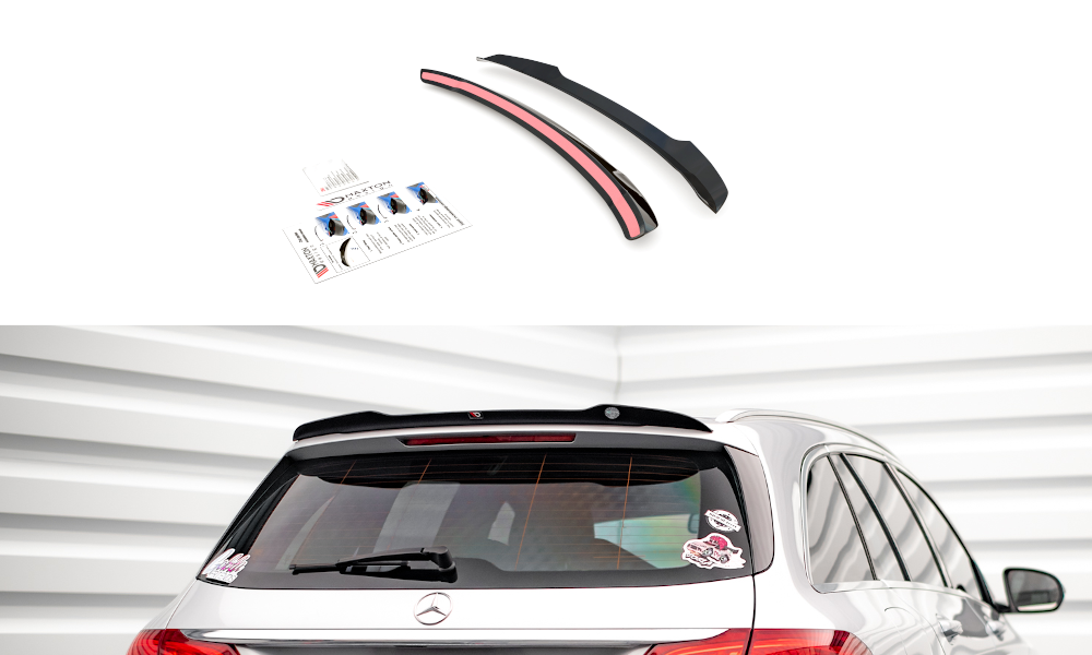 Heck Spoiler Aufsatz Abrisskante passend für Mercedes C Kombi S205 schwarz Hochglanz