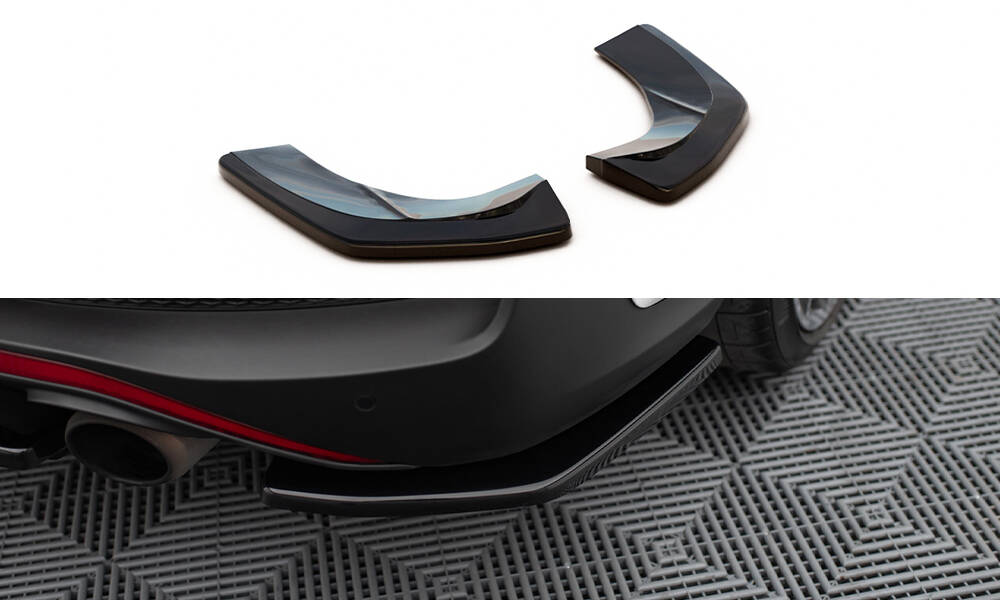 Heck Ansatz Flaps Diffusor für Hyundai I30 N Mk3 Fastback schwarz Hochglanz